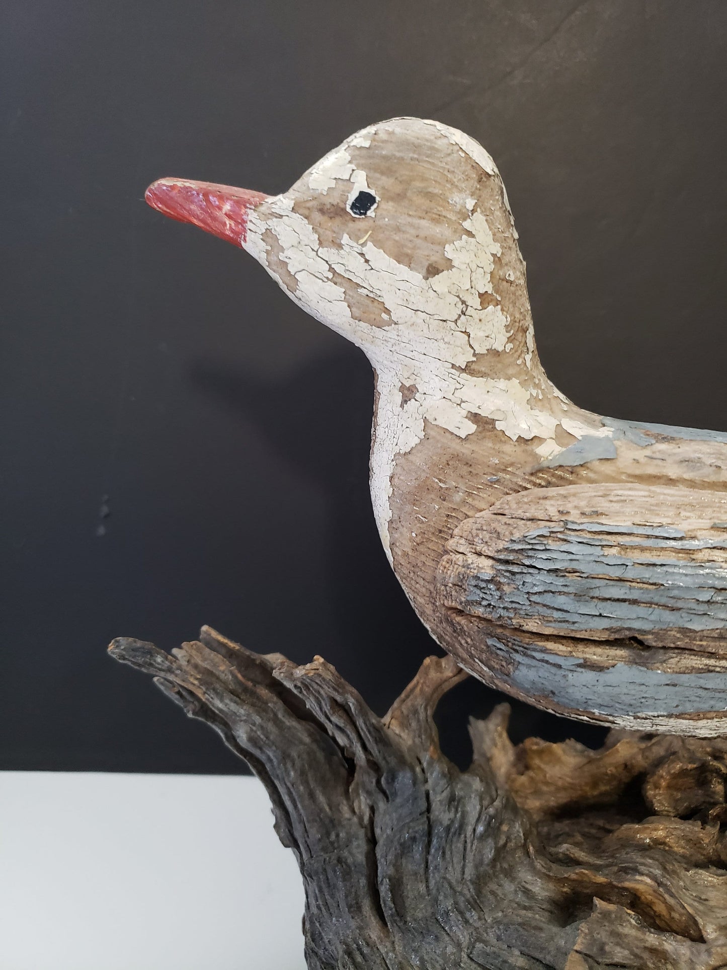 Rare Folk Art Seagull on Driftwood