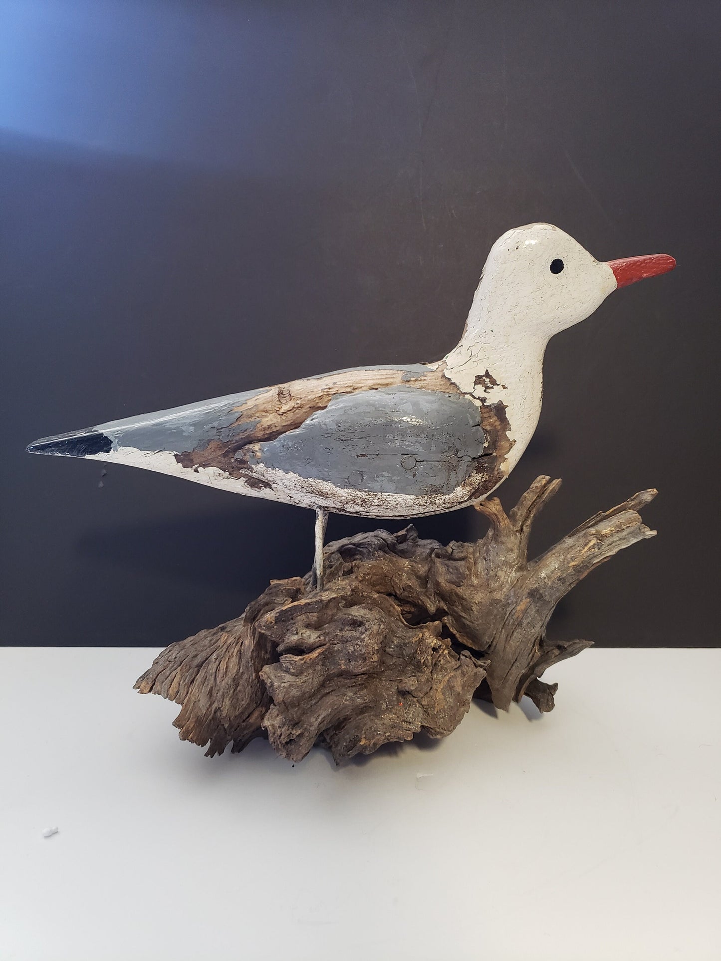 Rare Folk Art Seagull on Driftwood