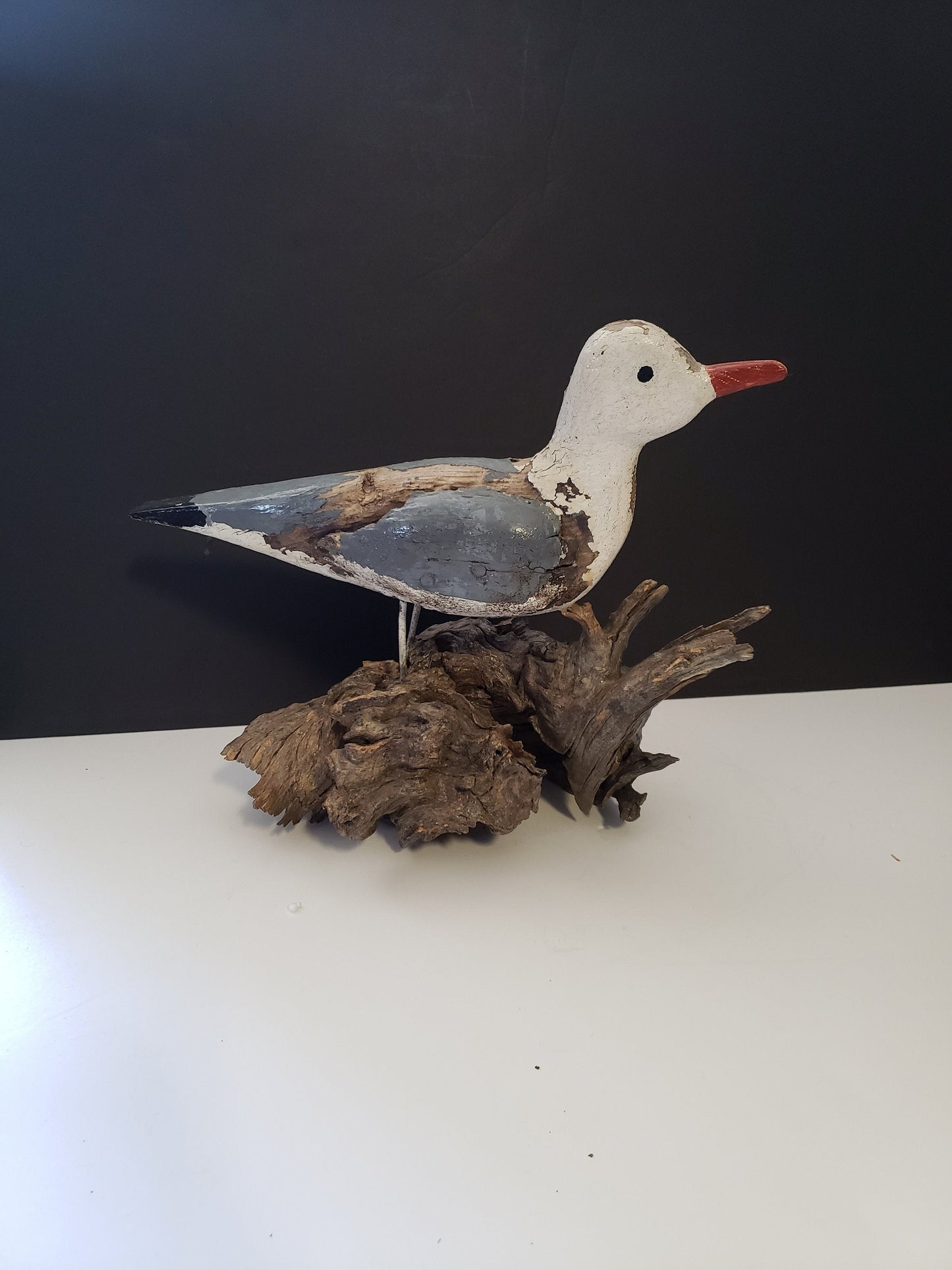 Rare Folk Art Seagull on Driftwood
