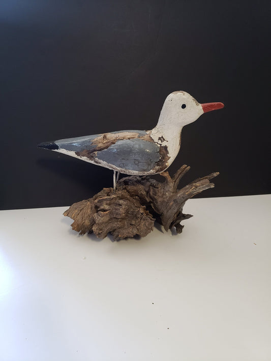 Rare Folk Art Seagull on Driftwood