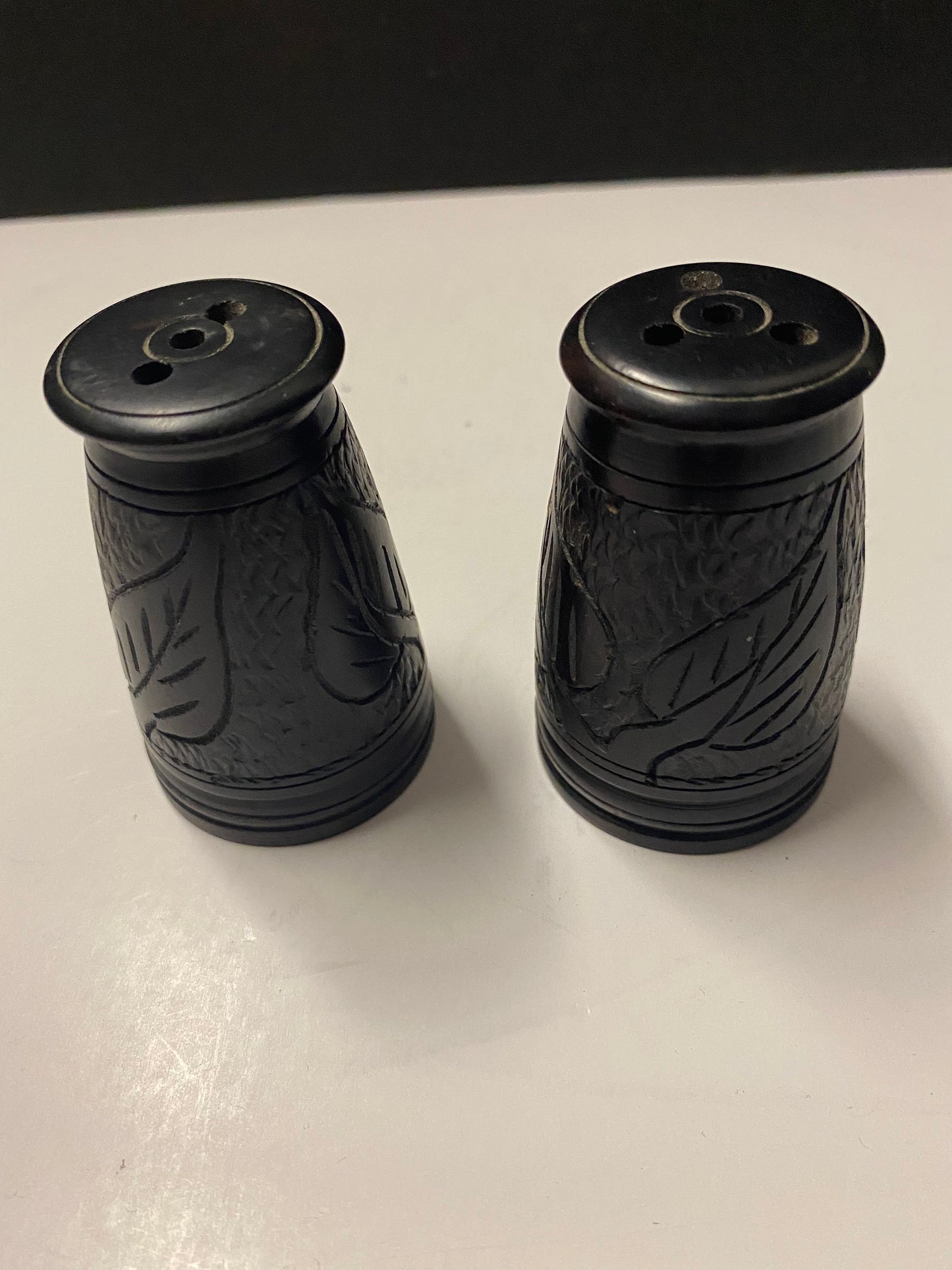 3 inch African ebony wooden salt and pepper