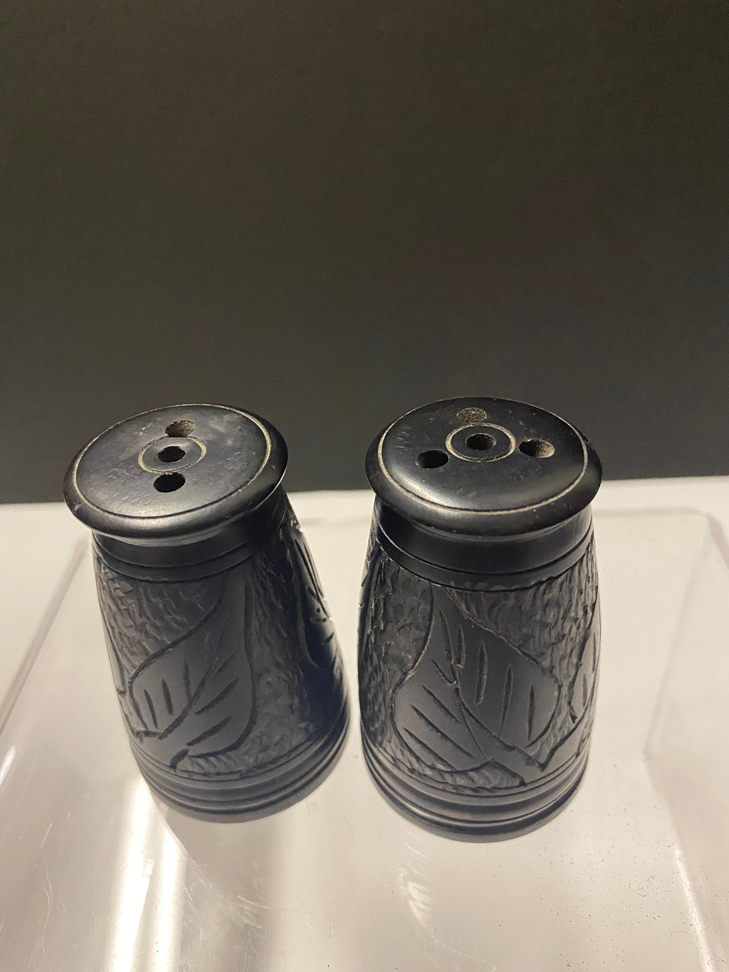 3 inch African ebony wooden salt and pepper