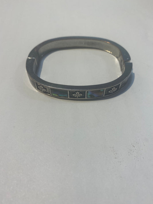 Abalone and silver plate bracelet