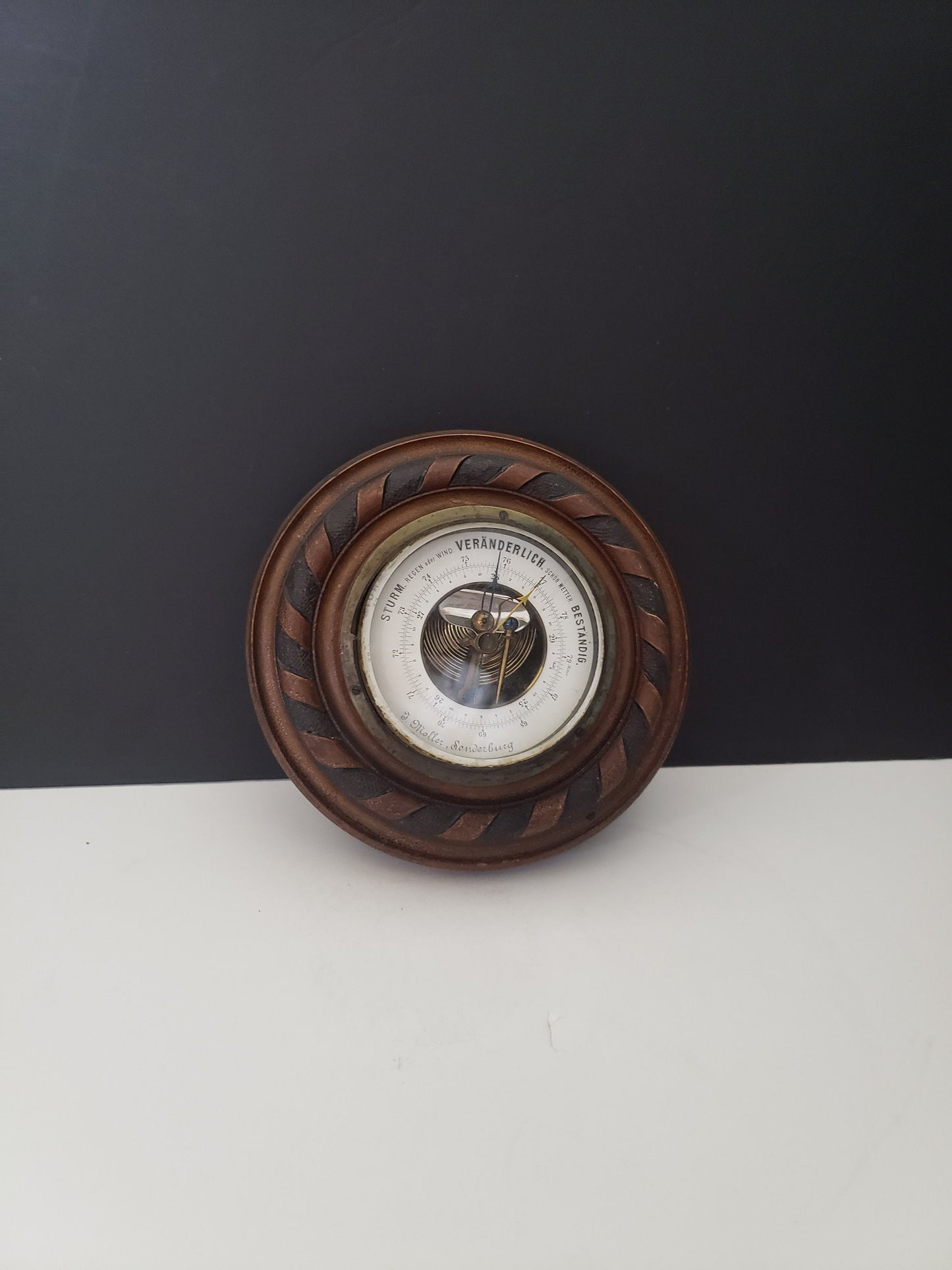Antique Carved Mahogany Working Barometer