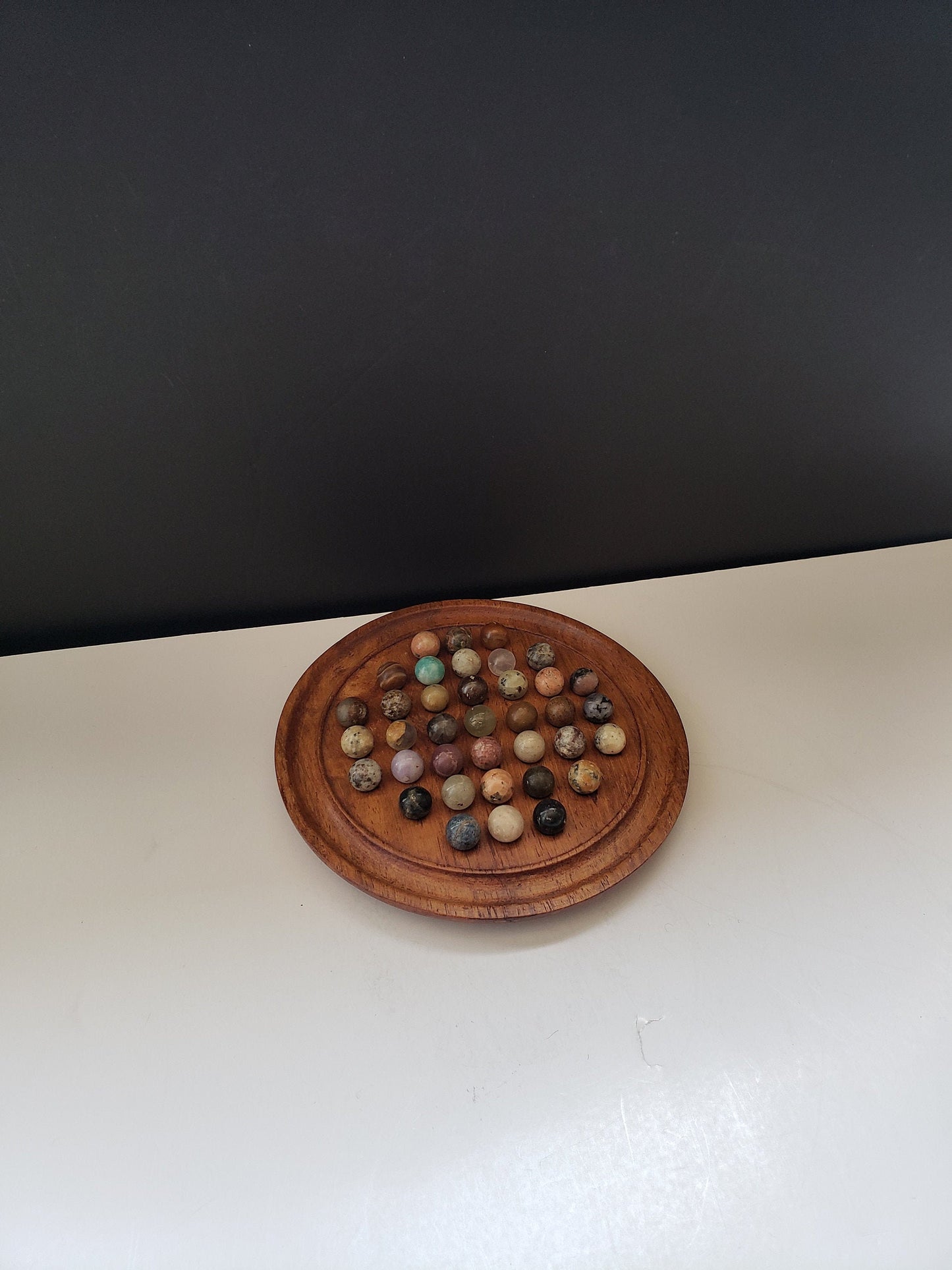 Antique Agate Solitaire Set on Orginal Board