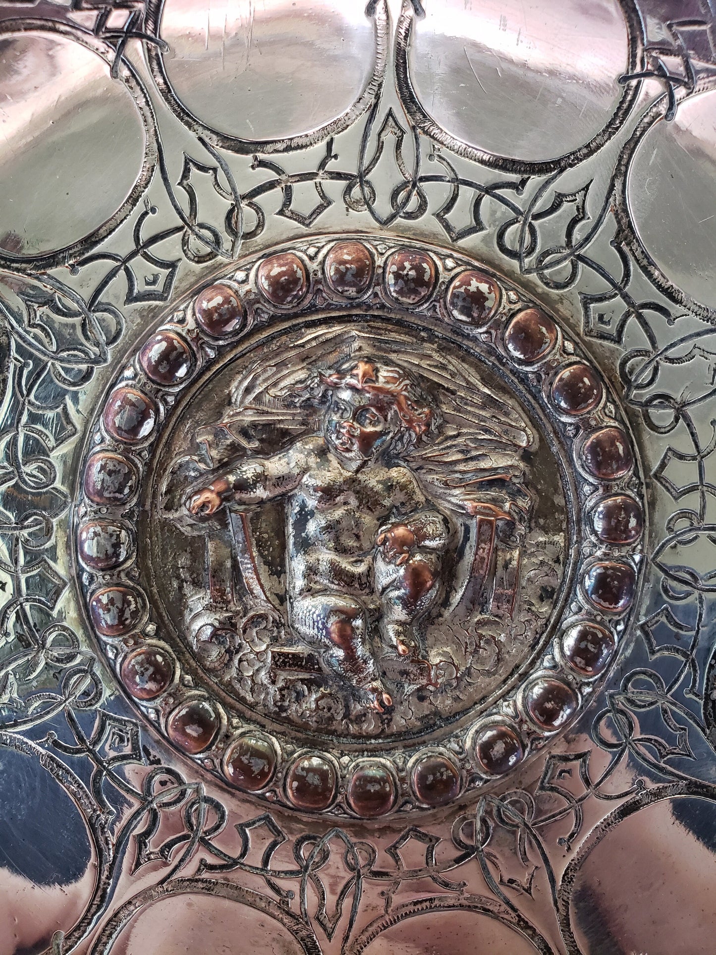 Vintage Silver Plated Cherub Charger
