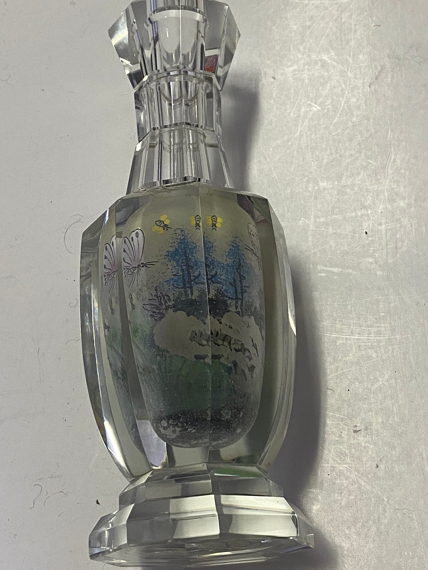 7 inch Chinese inside painted vase  stunning