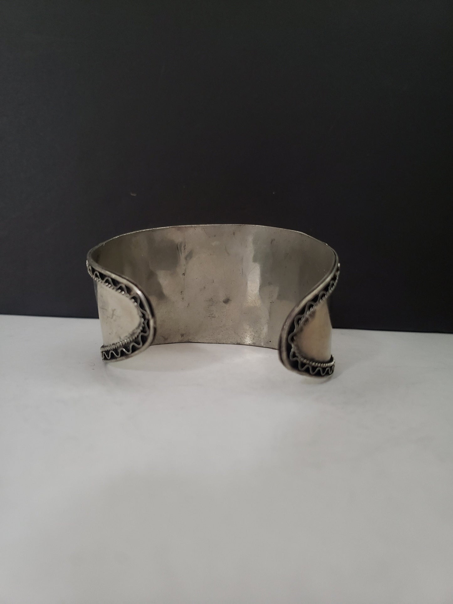 Tibetan Silver Plated Cuff with Cartouches