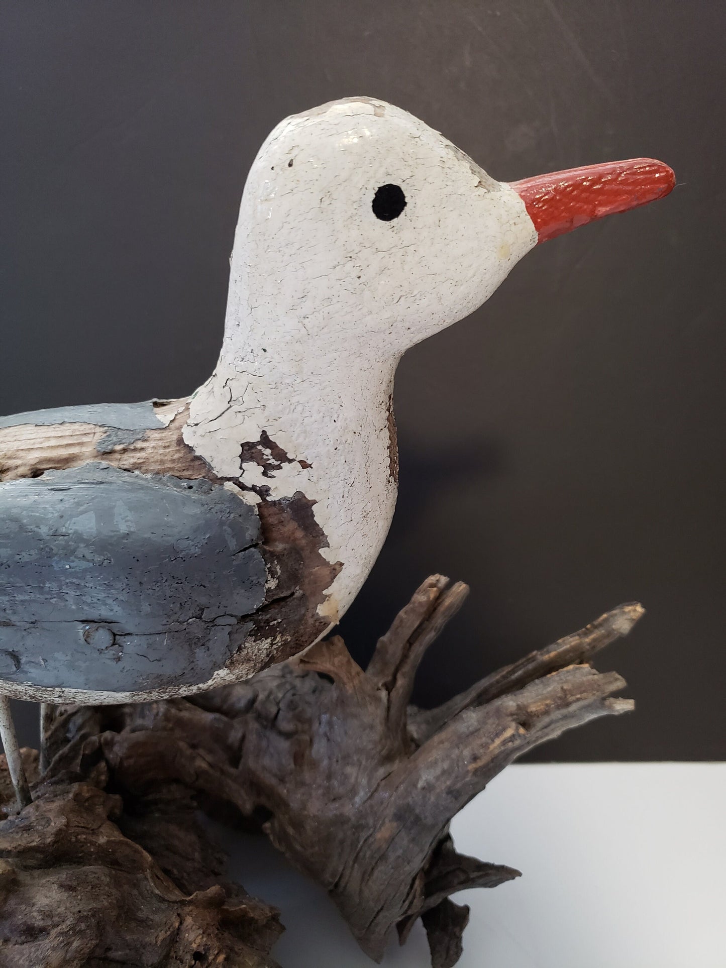 Rare Folk Art Seagull on Driftwood