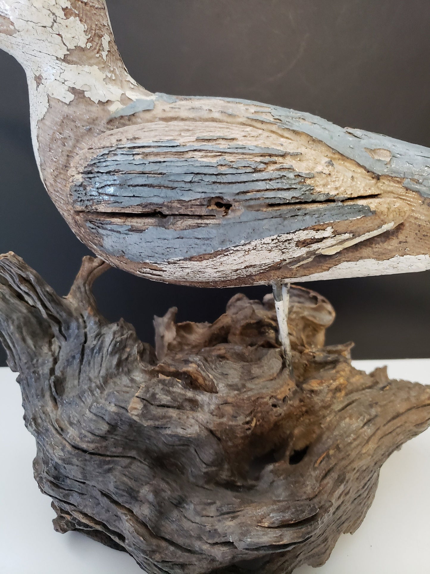 Rare Folk Art Seagull on Driftwood