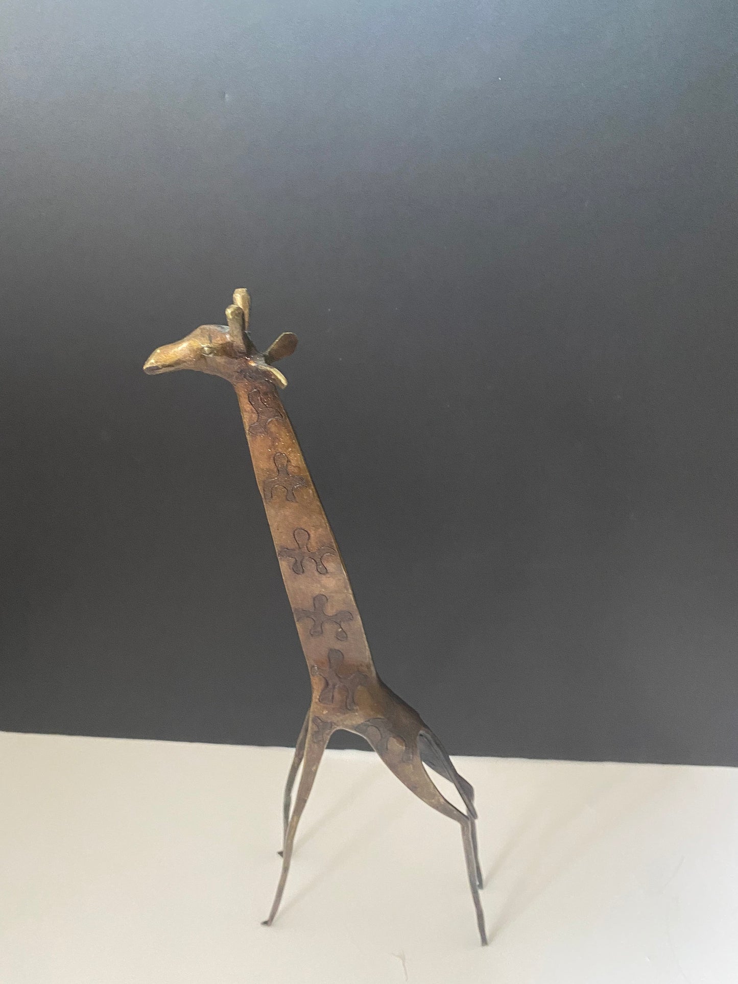 Fabulous 17 inch bronze giraffe with great patina