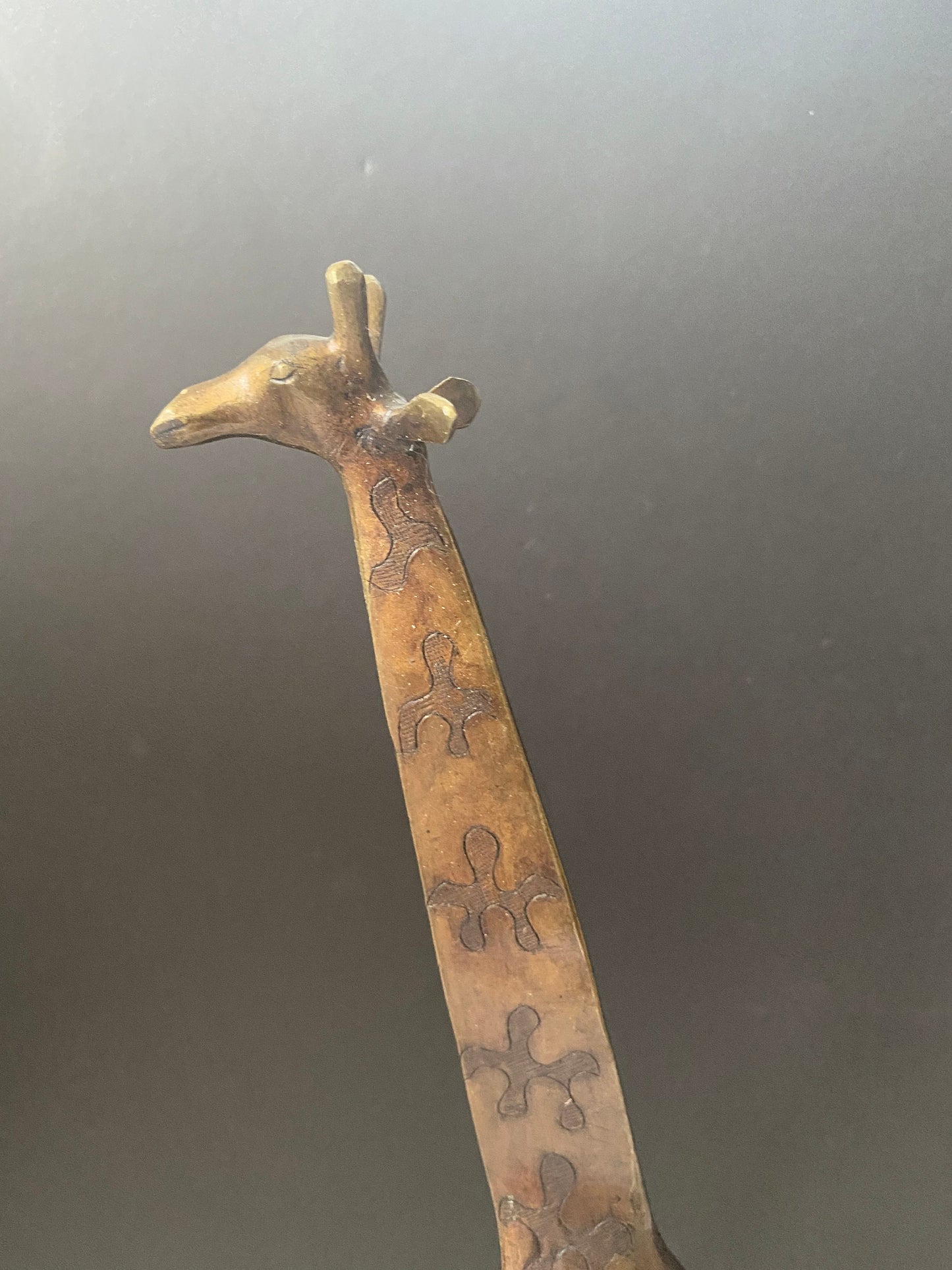 Fabulous 17 inch bronze giraffe with great patina