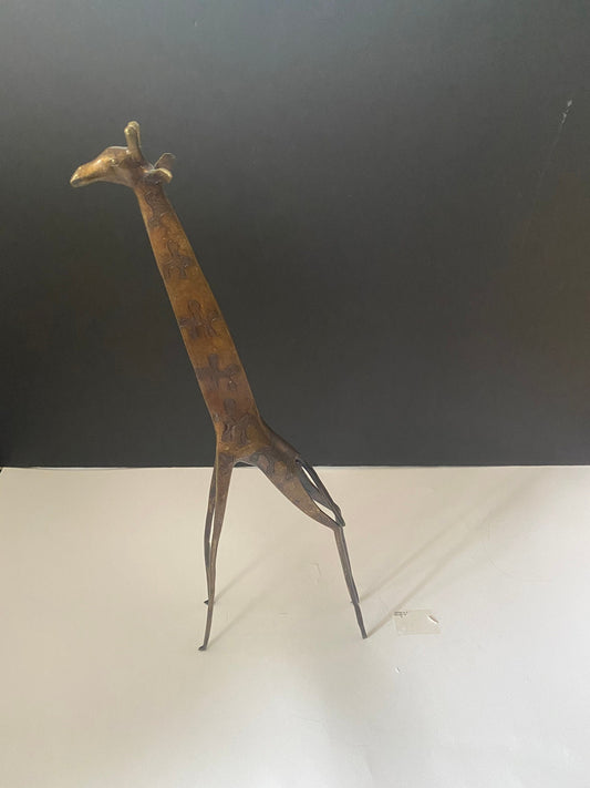 Fabulous 17 inch bronze giraffe with great patina