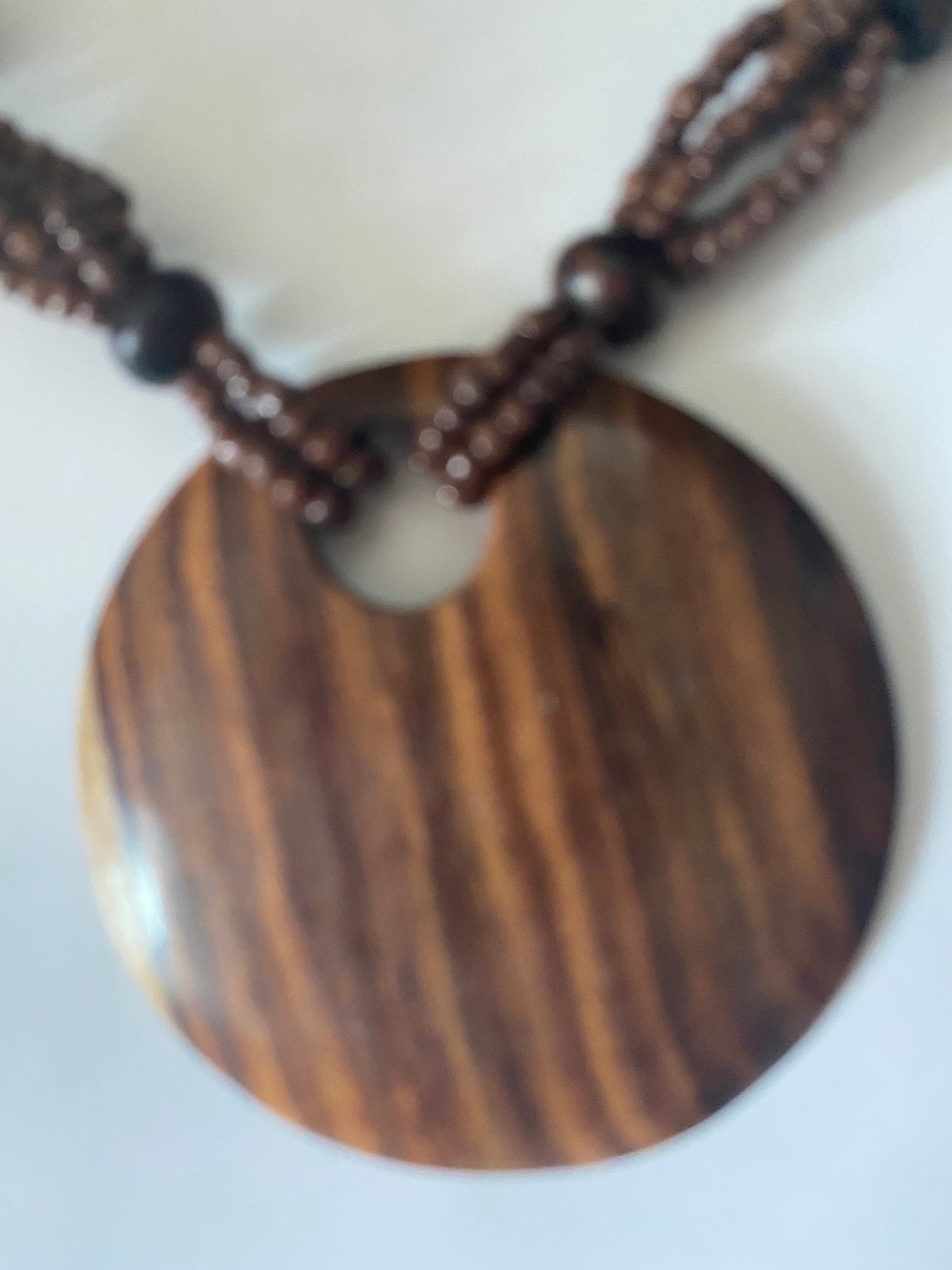 African wood and beaded necklace