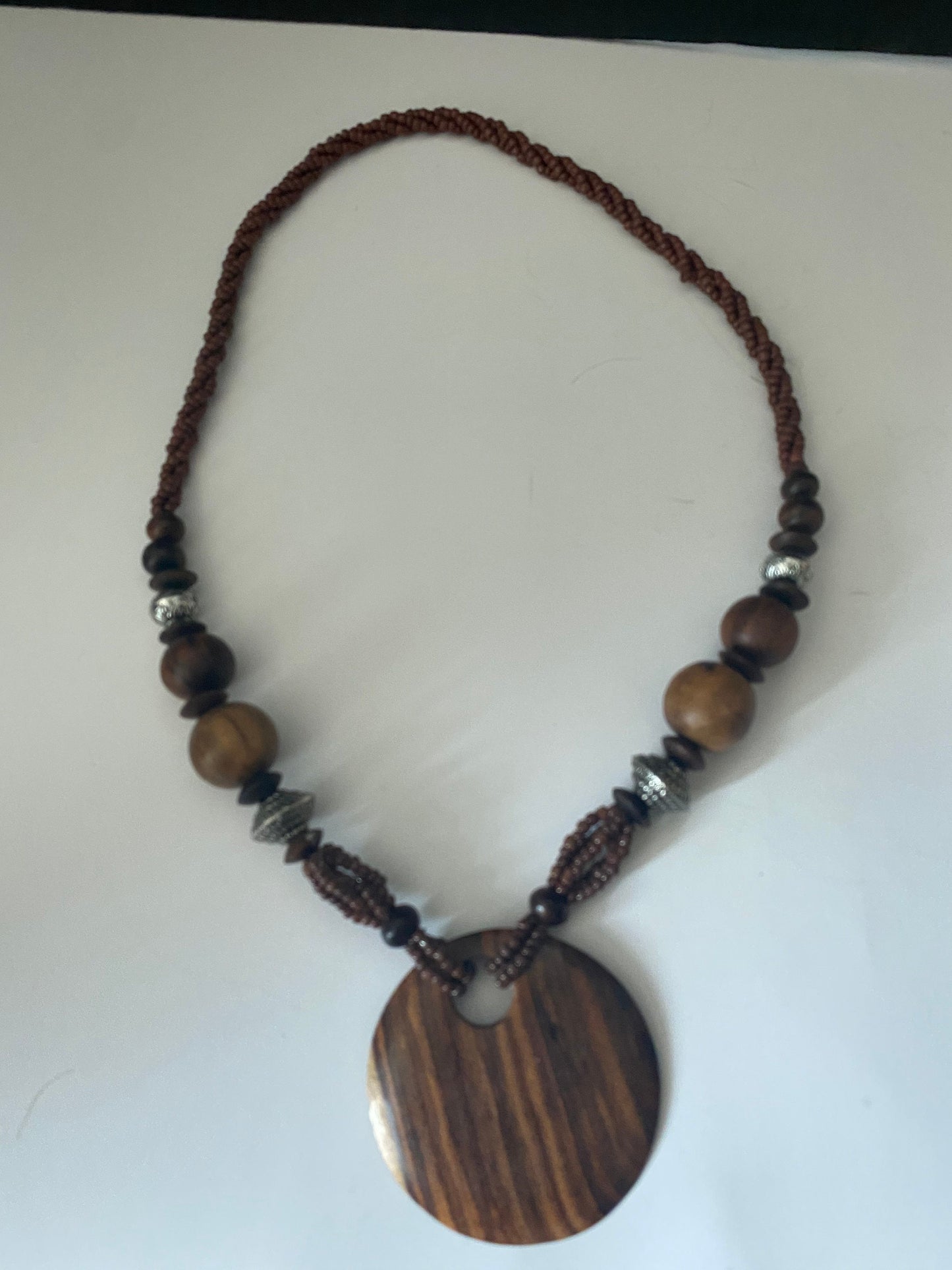 African wood and beaded necklace