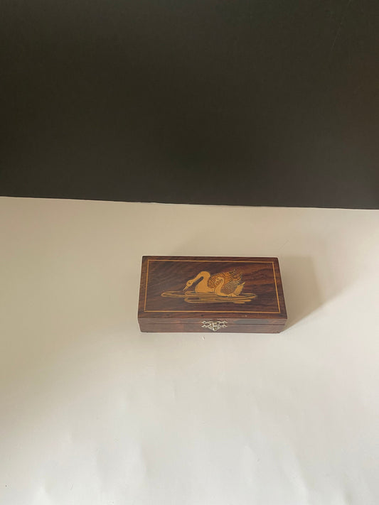 Stunning Indian inlaid swan box
