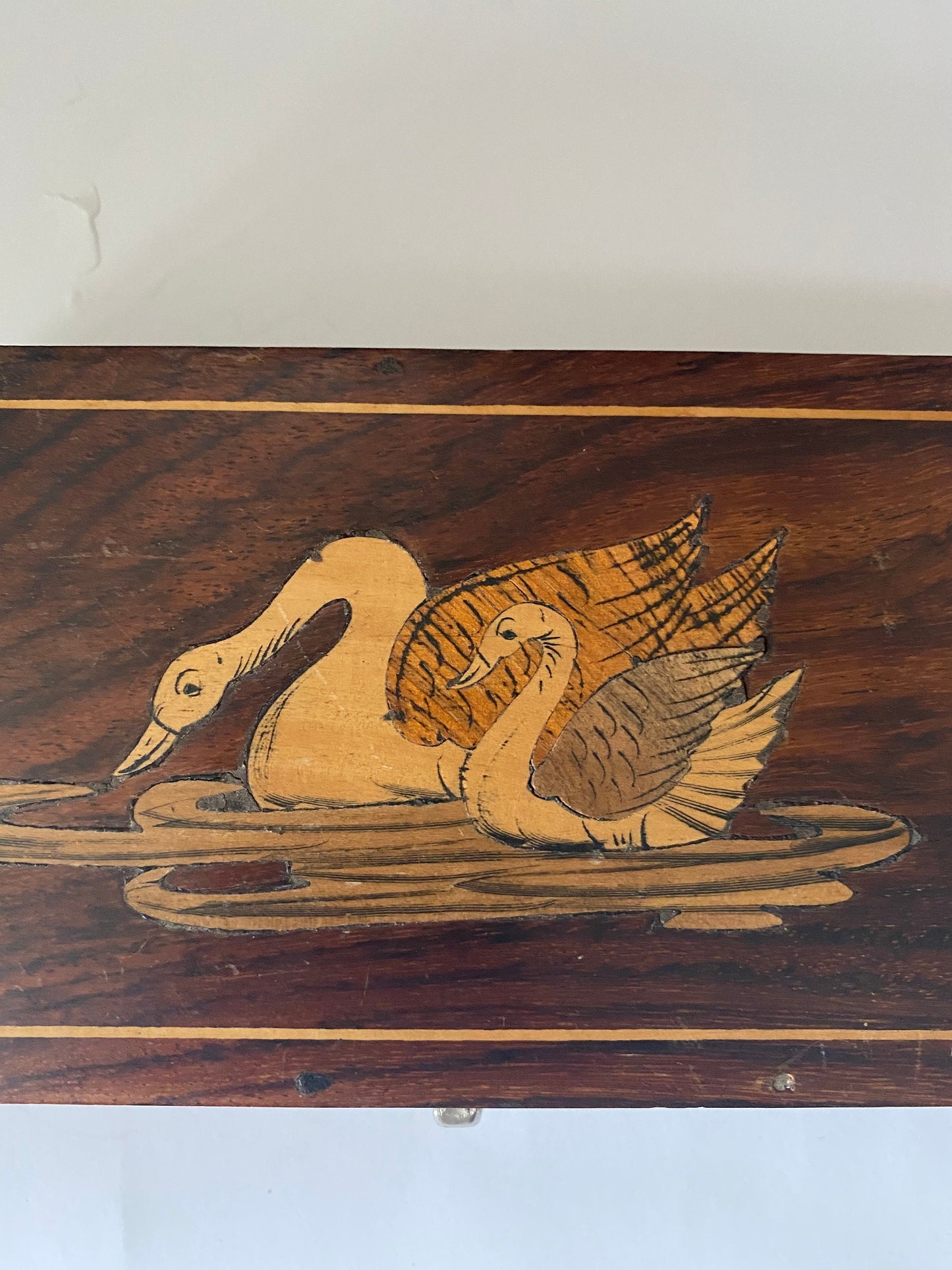 Stunning Indian inlaid swan box