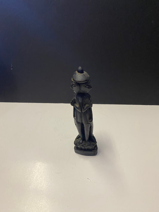 South East Asian carved 3 sided figure praying