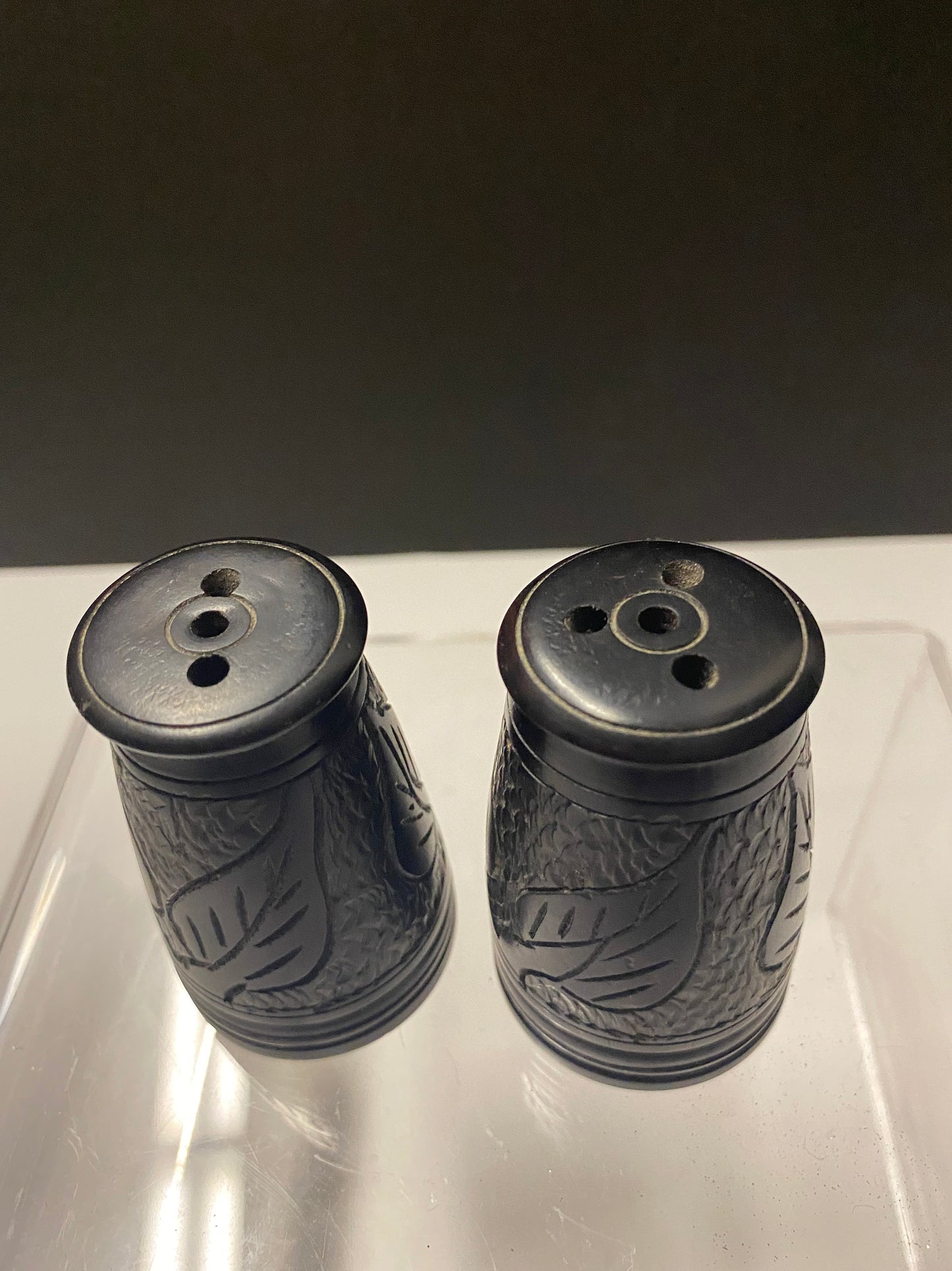 3 inch African ebony wooden salt and pepper