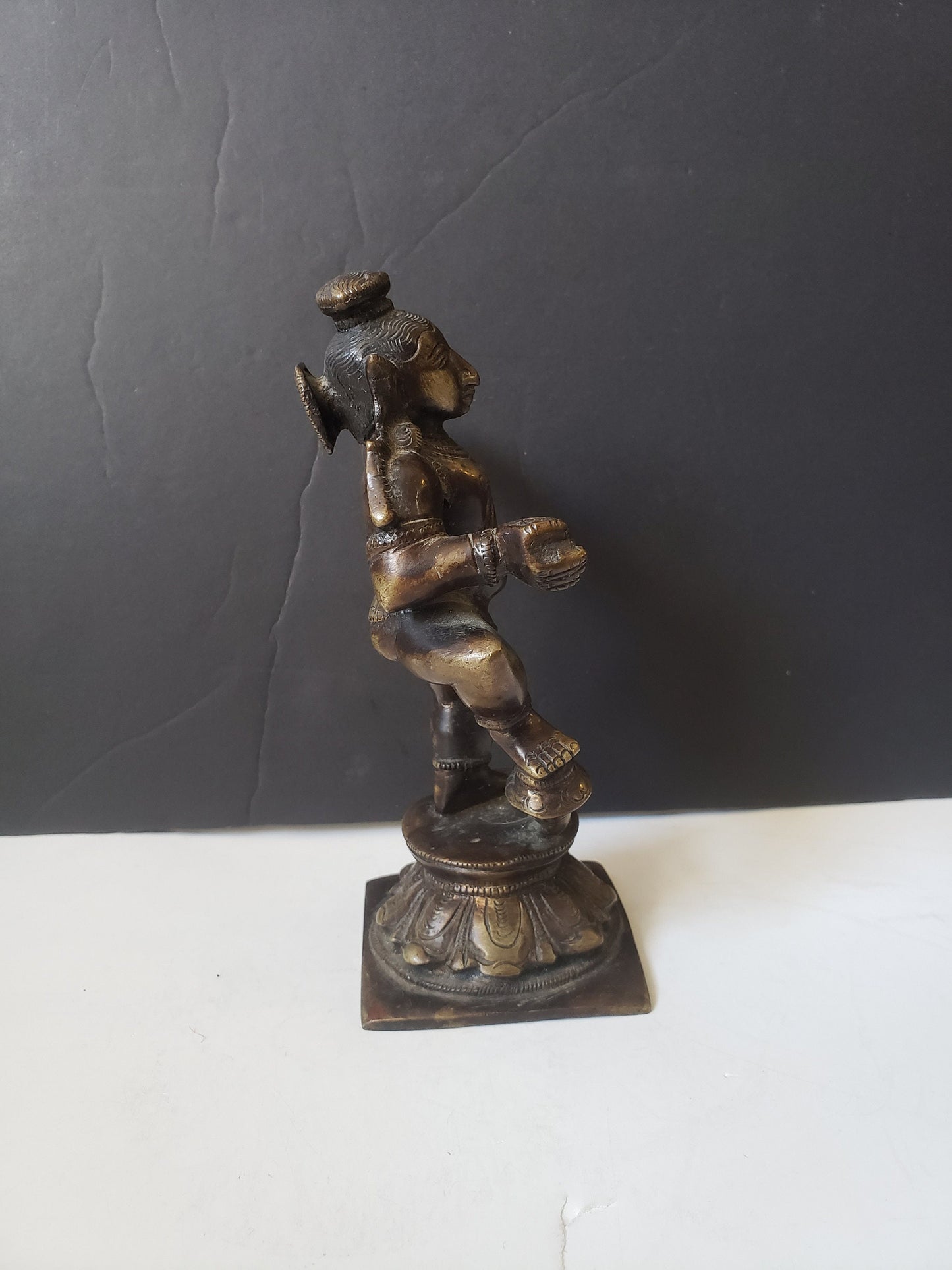 Rare Antique Bronze Krishna Dancing Figure