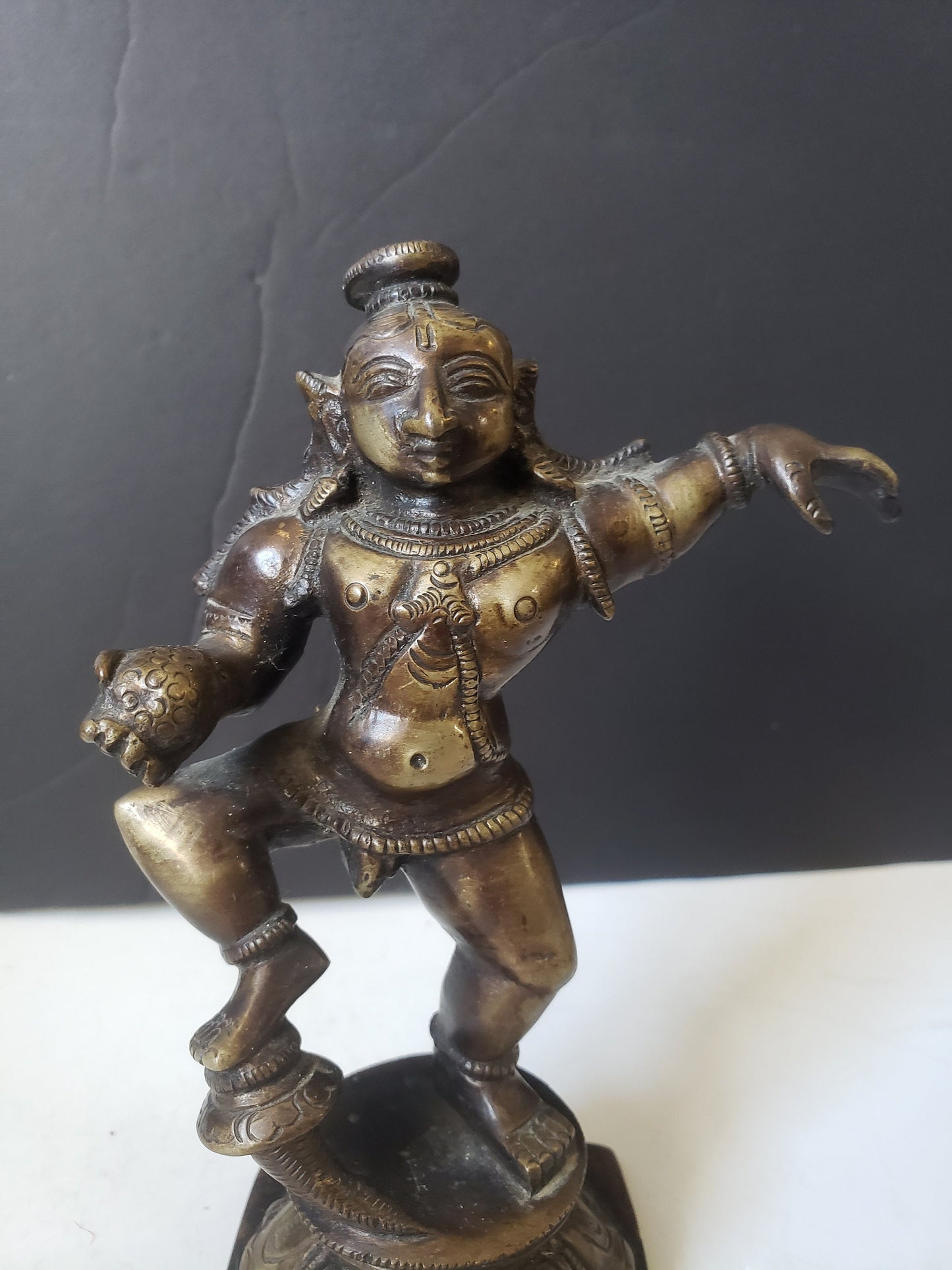 Rare Antique Bronze Krishna Dancing Figure