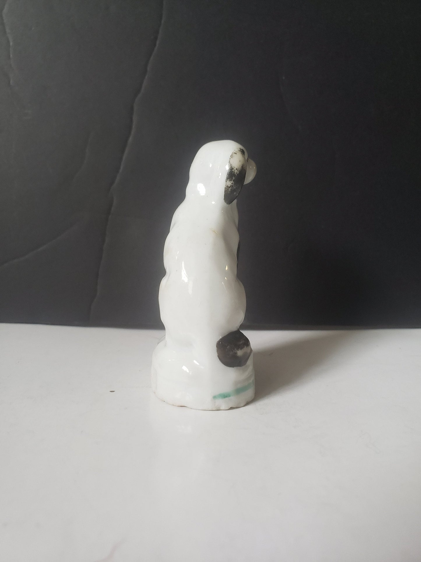 Antique Miniature Black and White Spaniel Staffordshire