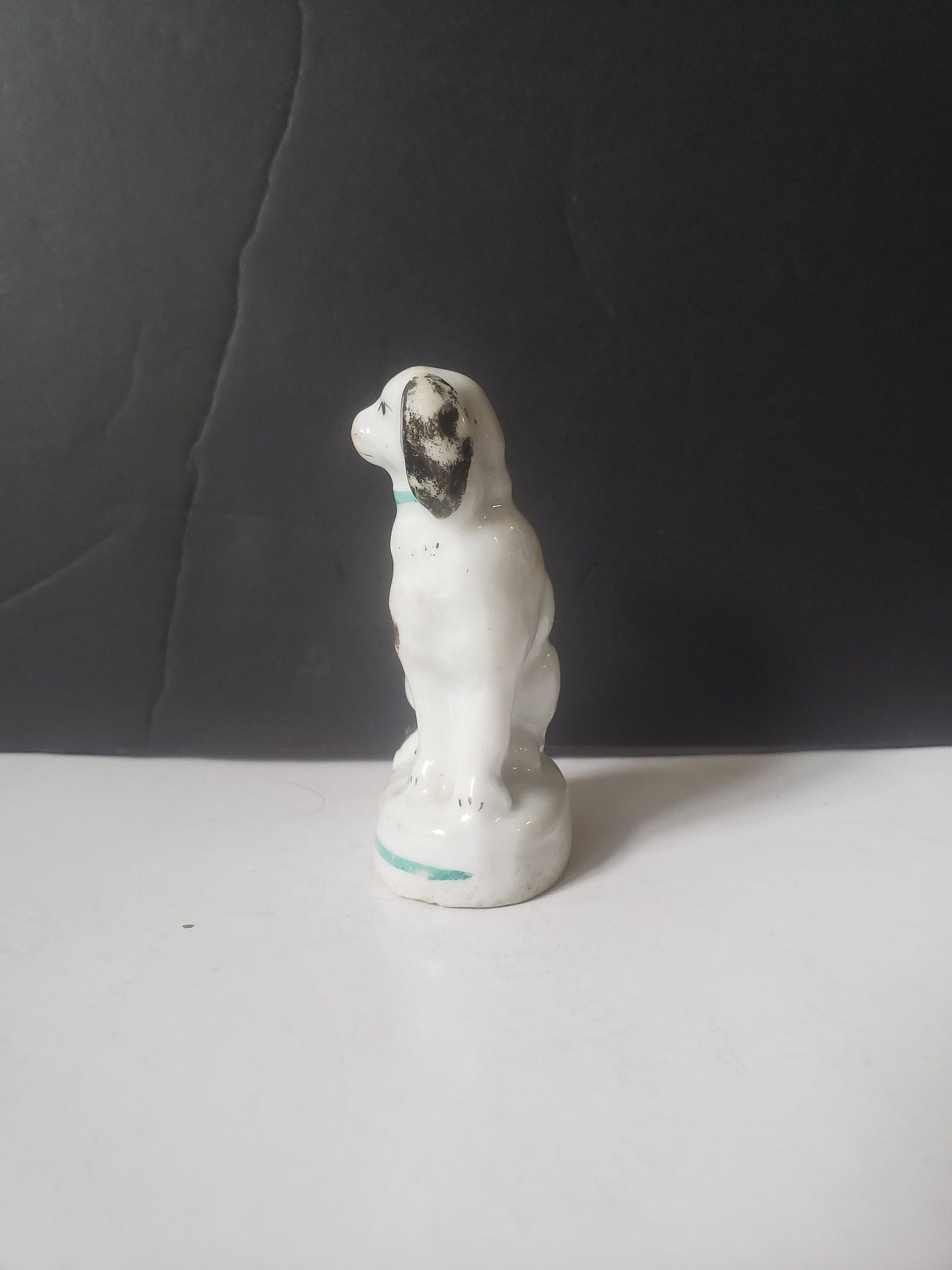 Antique Miniature Black and White Spaniel Staffordshire