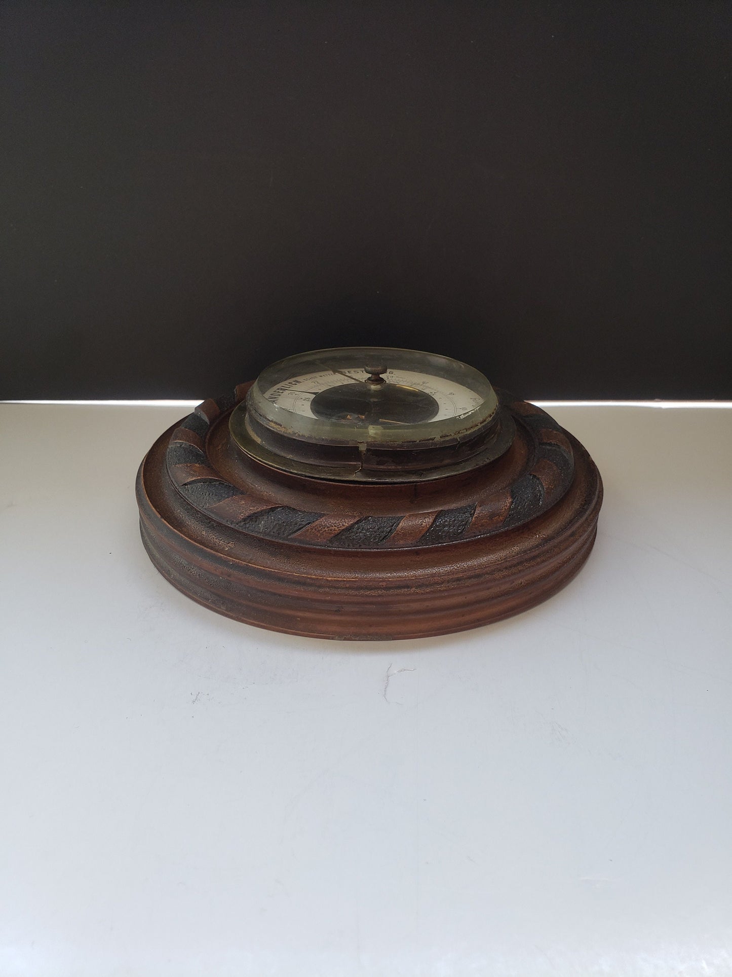 Antique Carved Mahogany Working Barometer