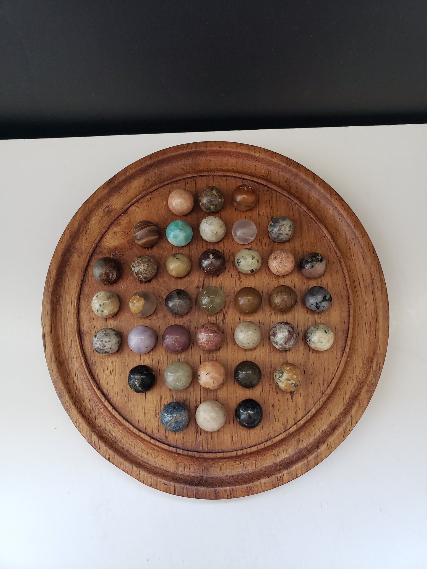 Antique Agate Solitaire Set on Orginal Board