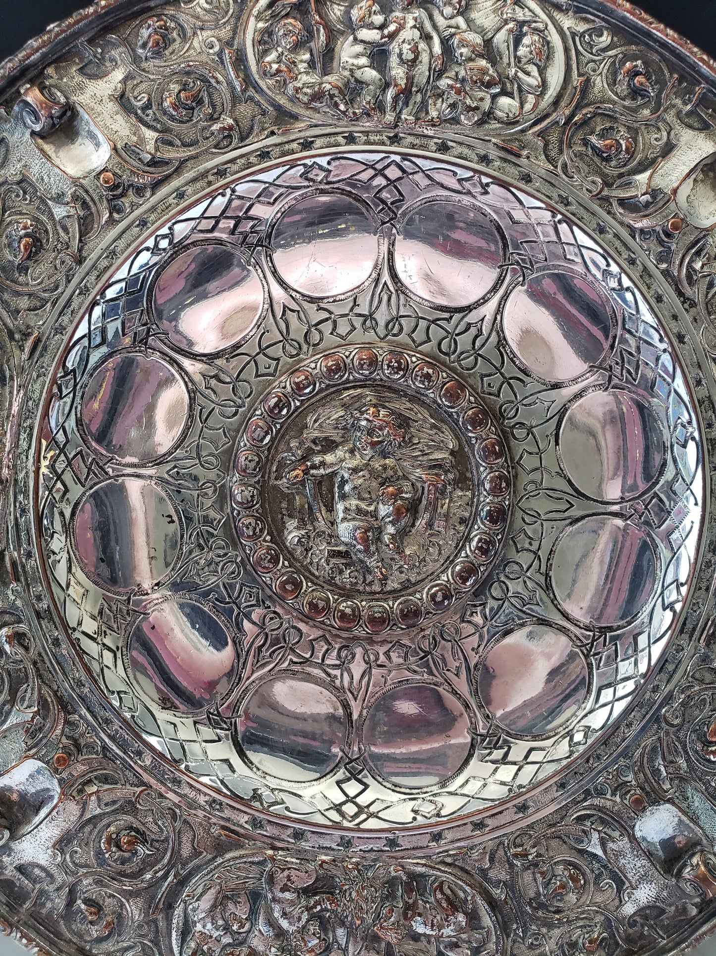 Vintage Silver Plated Cherub Charger