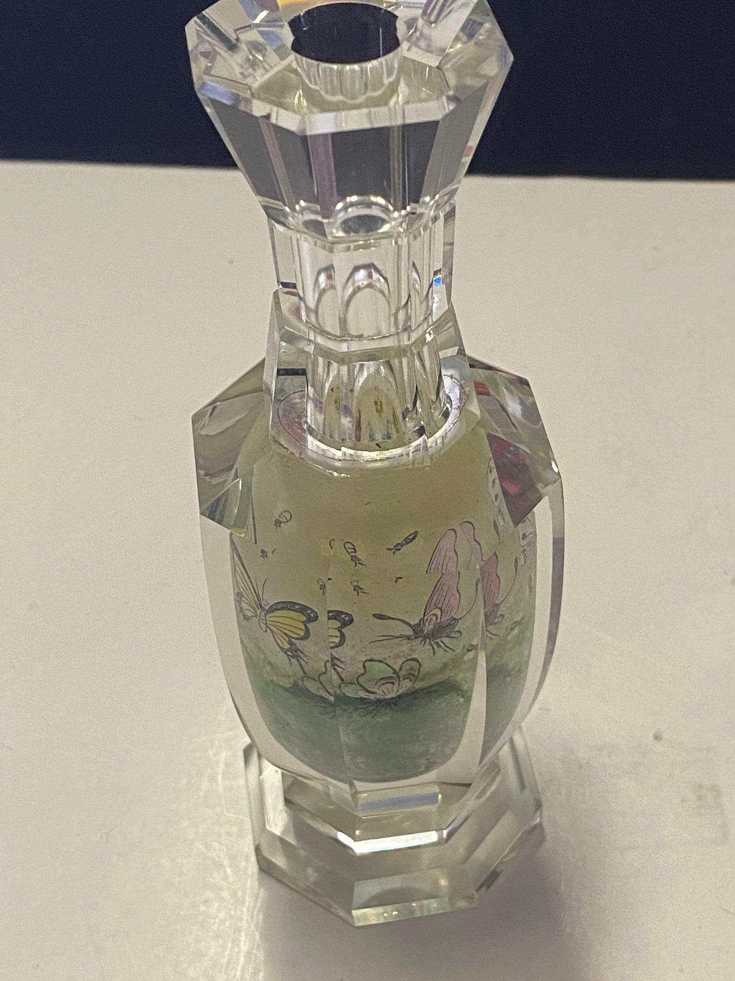 7 inch Chinese inside painted vase  stunning