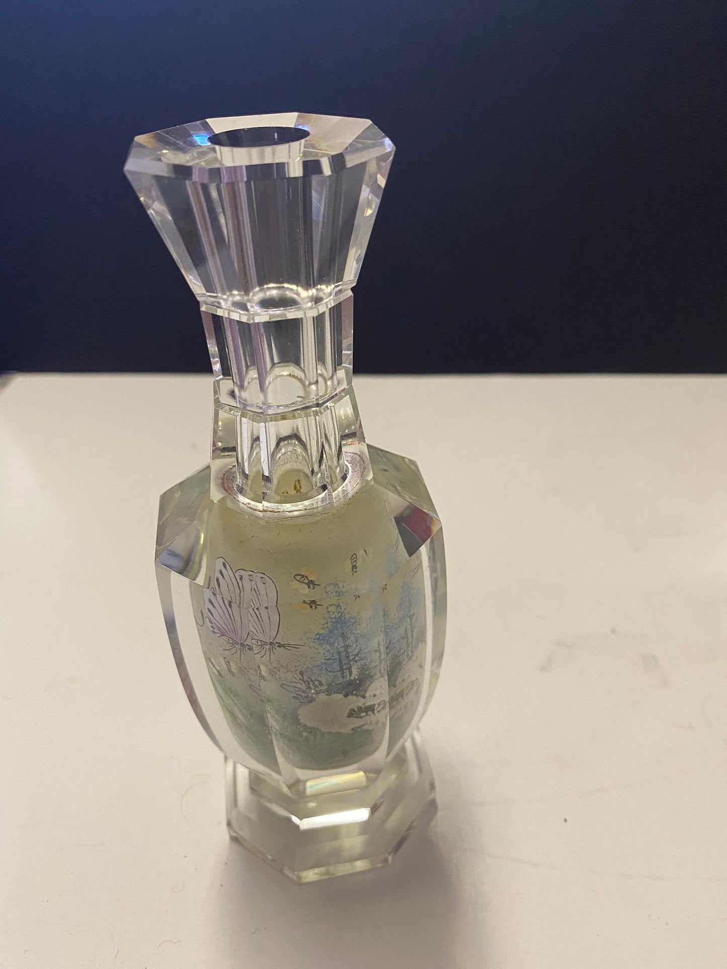 7 inch Chinese inside painted vase  stunning