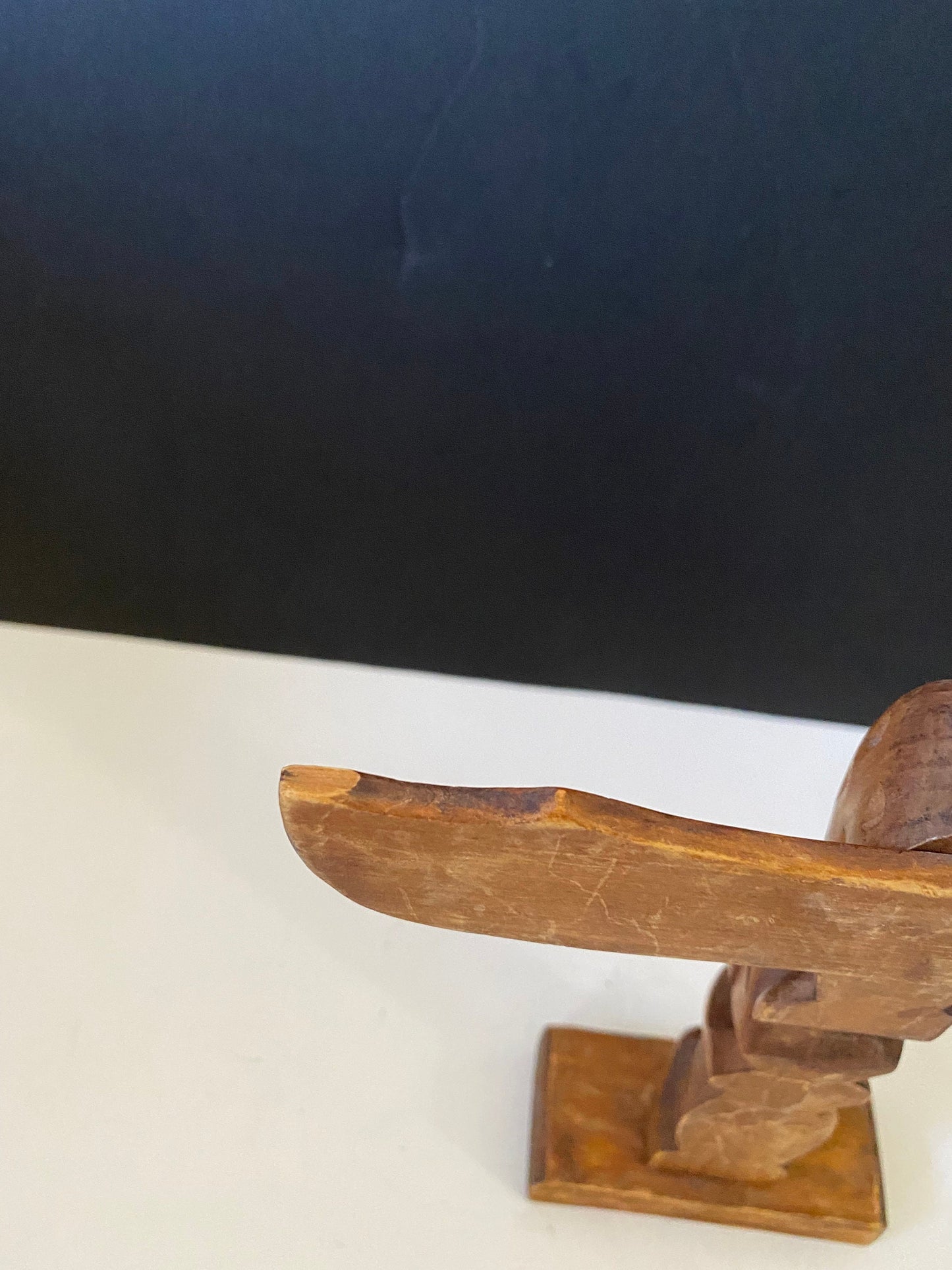 An indigenous First Nations 10 inch totem pole signed