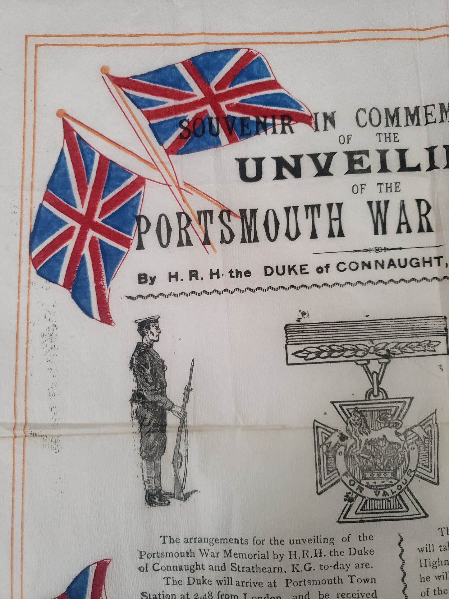 Antique 1921 War Memorial Onionskin Paper Advertisement