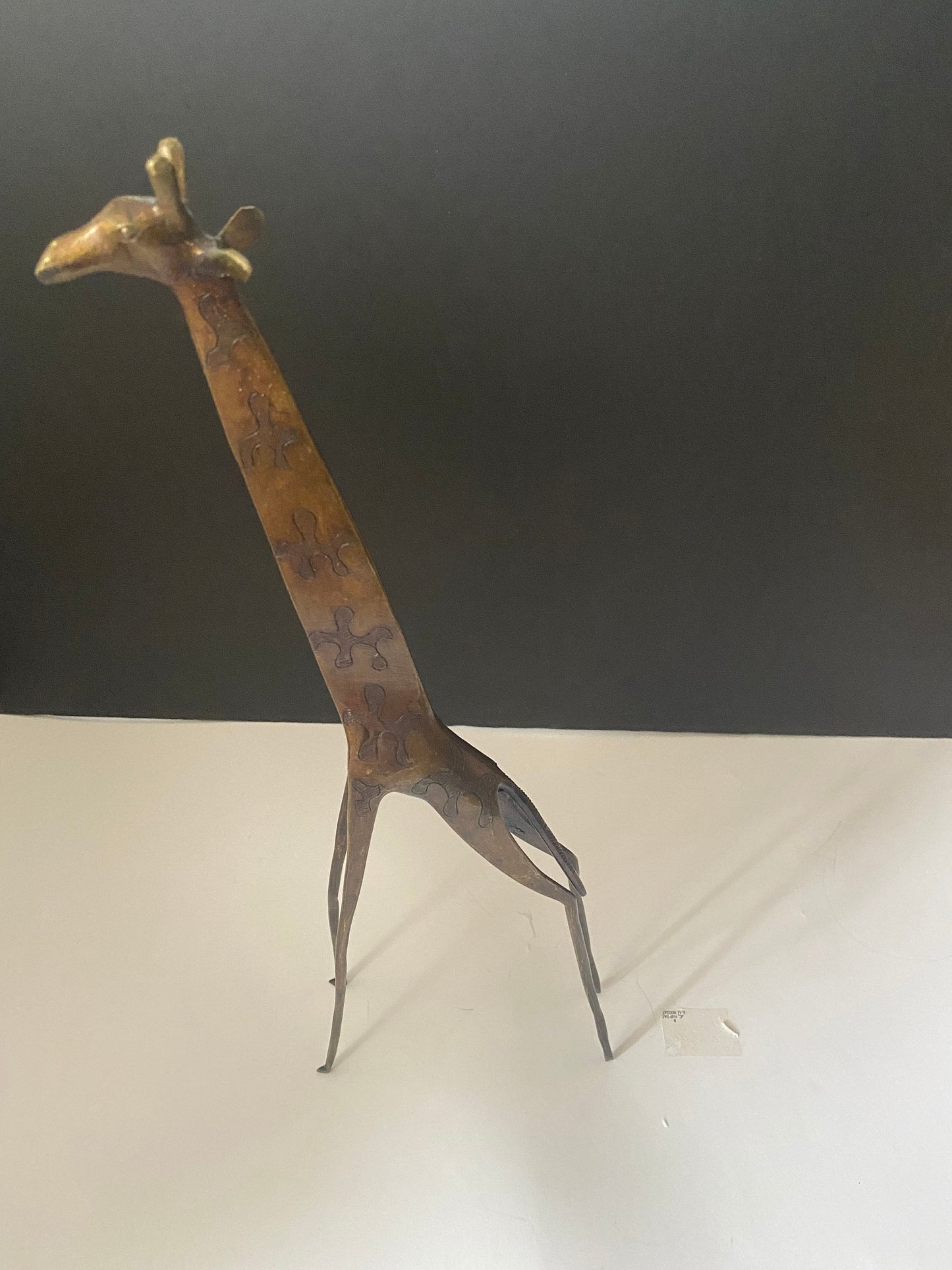 Fabulous 17 inch bronze giraffe with great patina