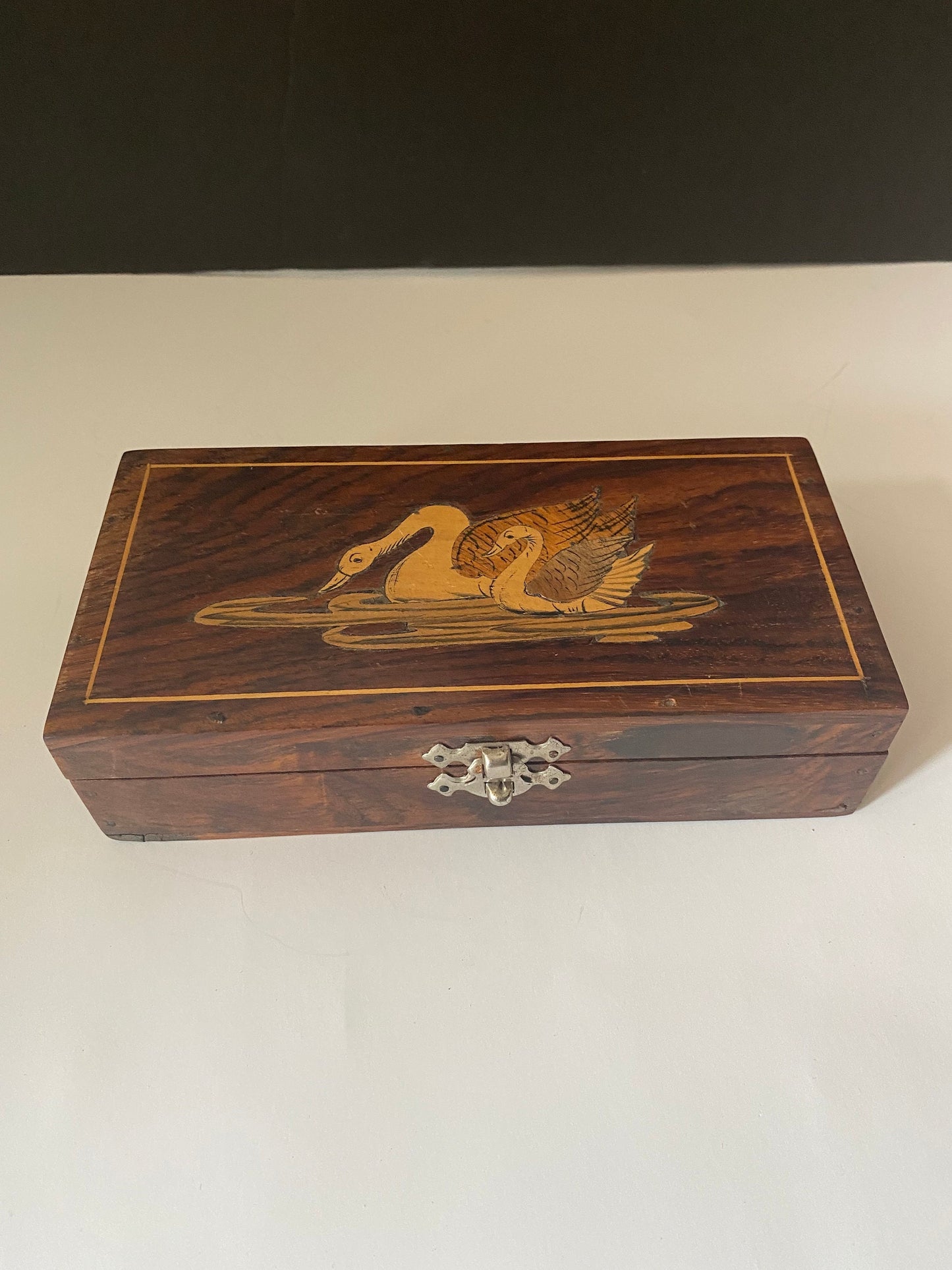 Stunning Indian inlaid swan box