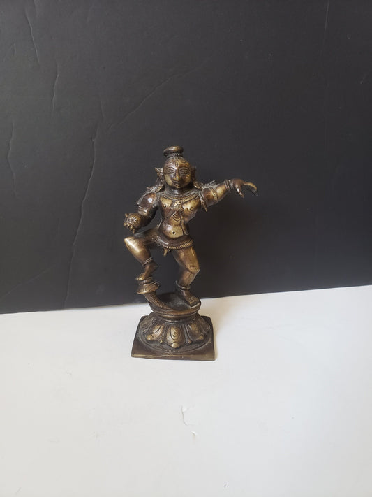 Rare Antique Bronze Krishna Dancing Figure