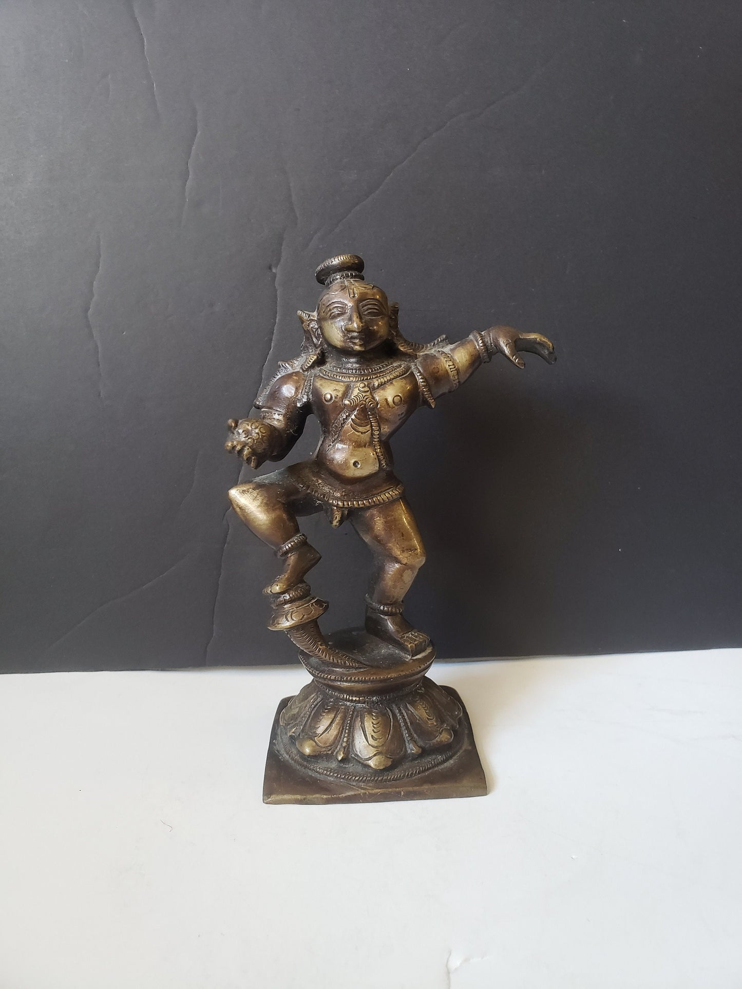 Rare Antique Bronze Krishna Dancing Figure