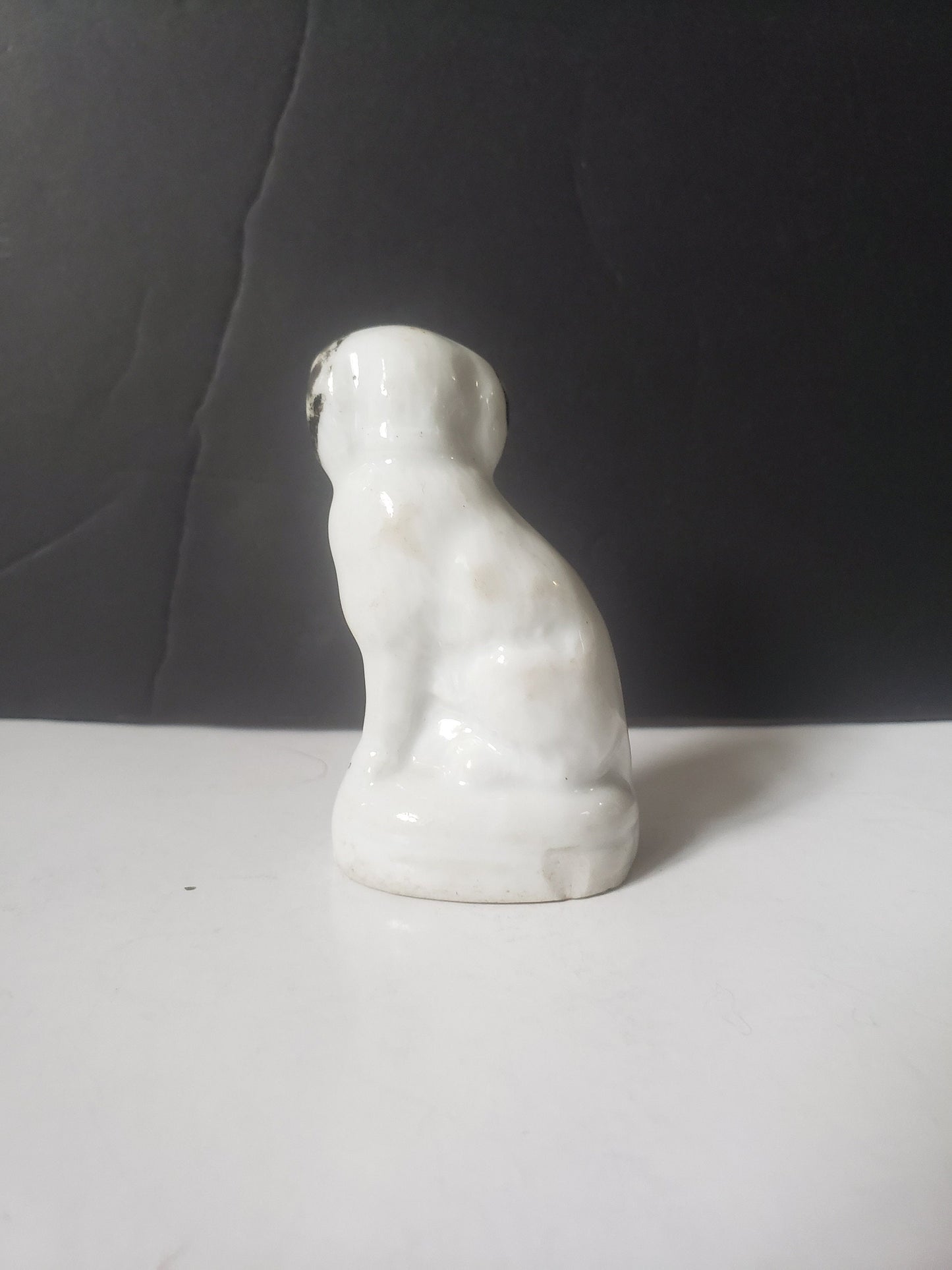 Antique Miniature Black and White Spaniel Staffordshire
