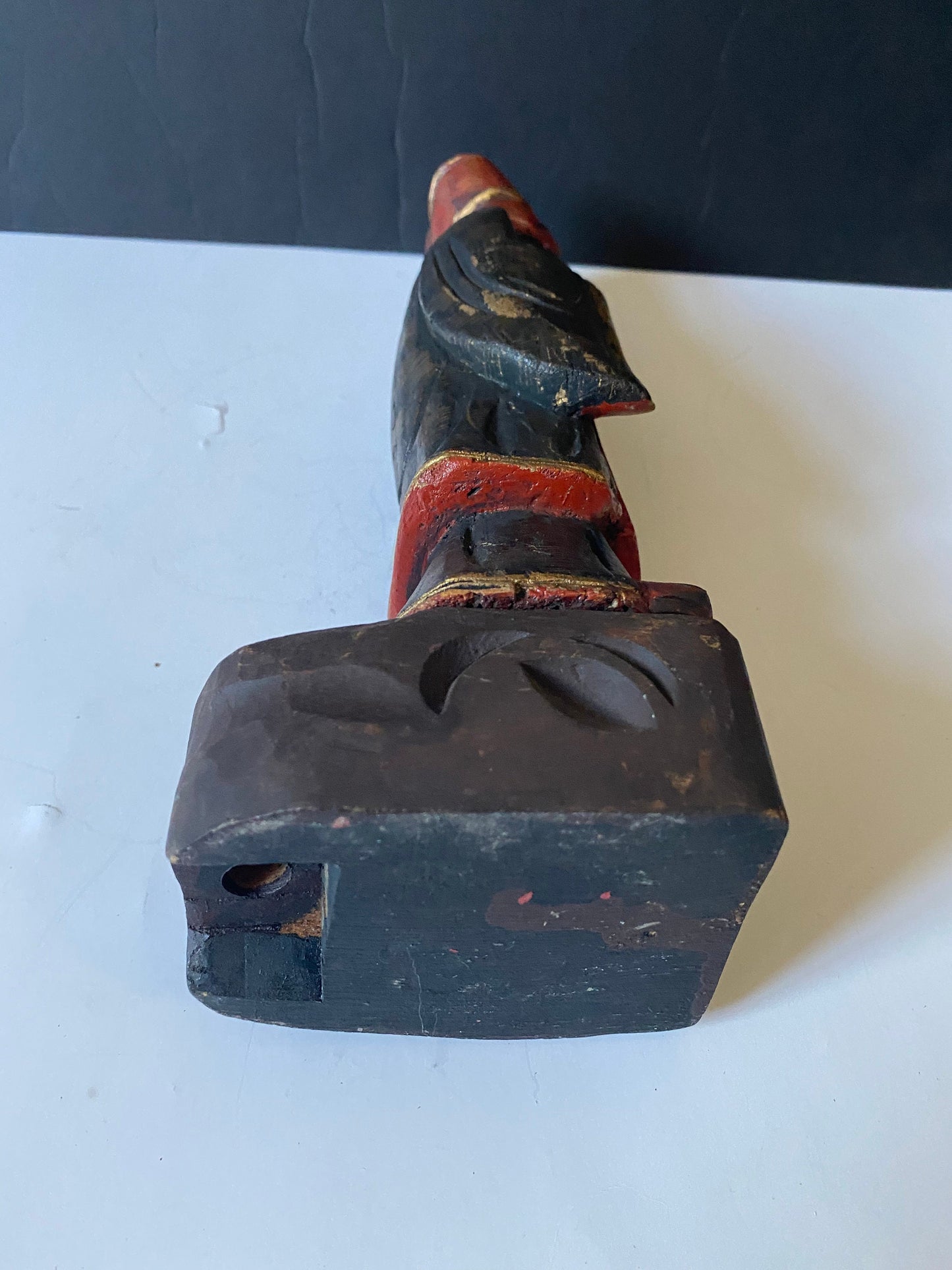 Antique Chinese gilt painted wooden statue 13 inches