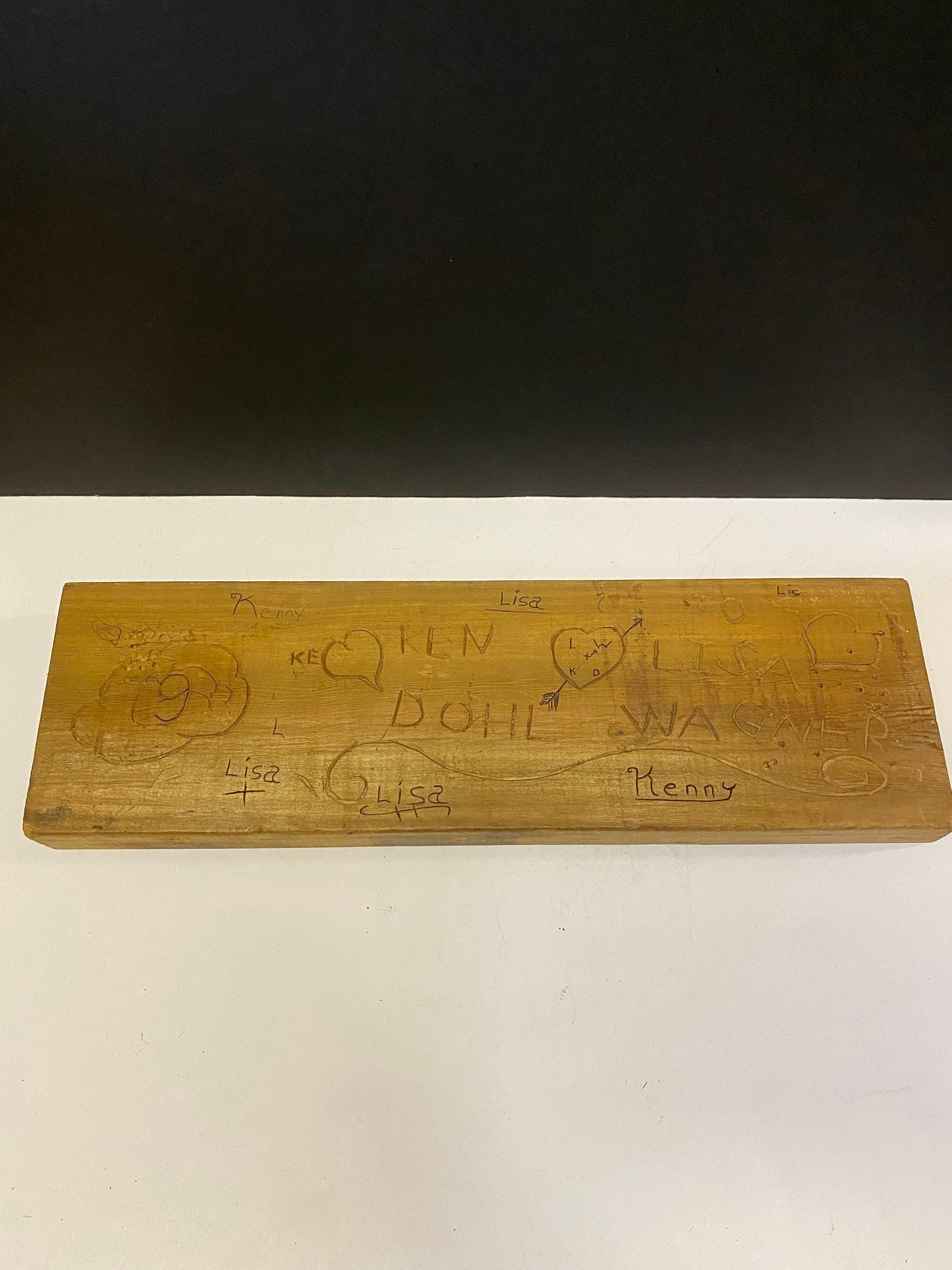 18 by 6 inches Indigenous First Nations carving of a bird signed and additional love on back - really unique folk art Canadian piece