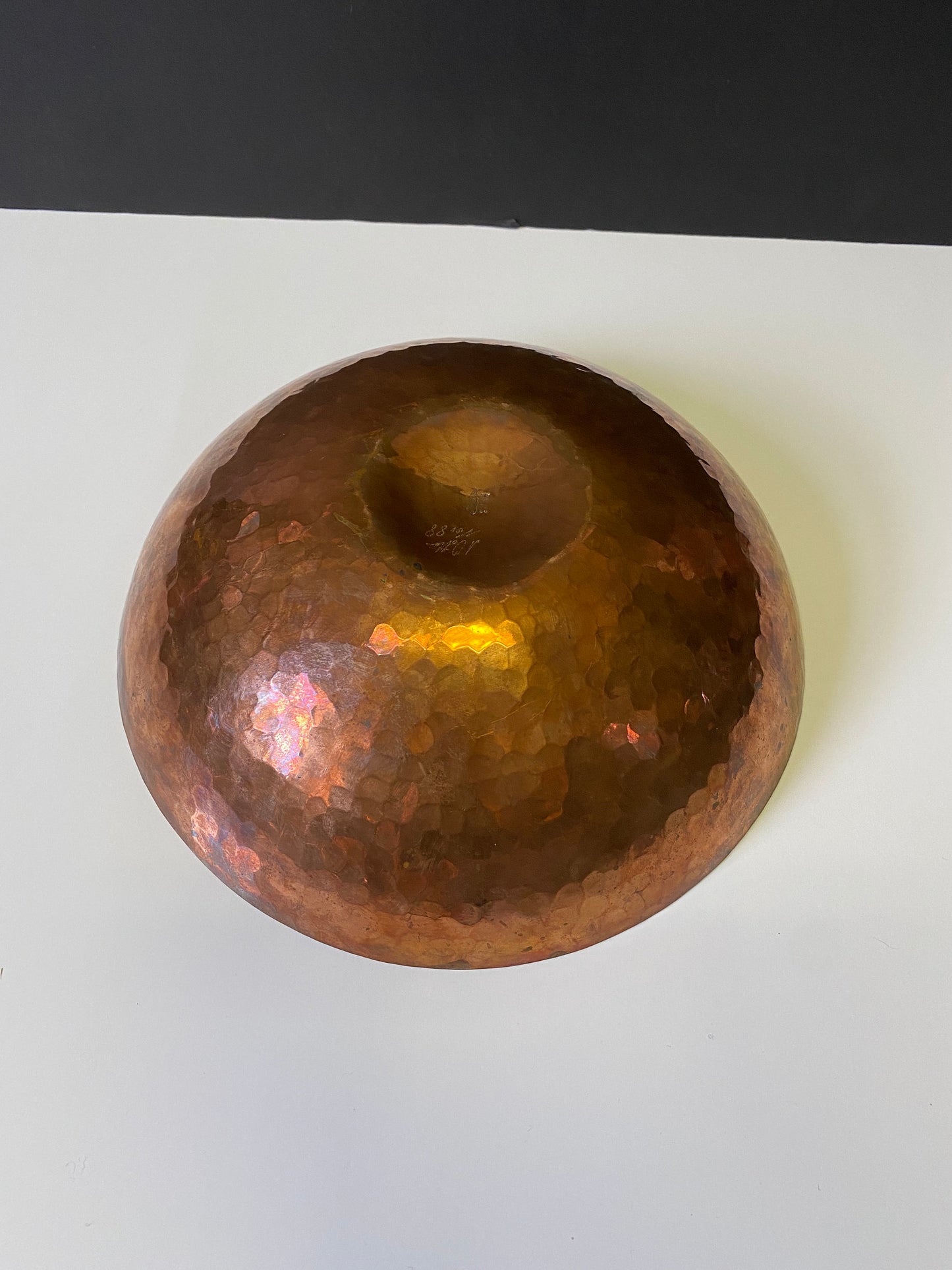 A  Fantastic Canadian made signed art nouveau  Copper bowl by otter studios 11 inches