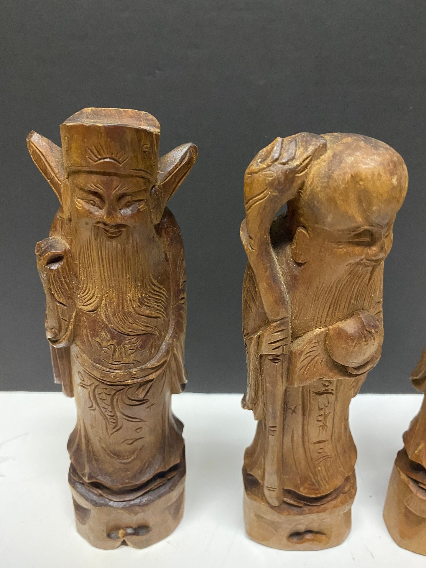 Fabulous set Chinese republic antique boxwood Confucius figures