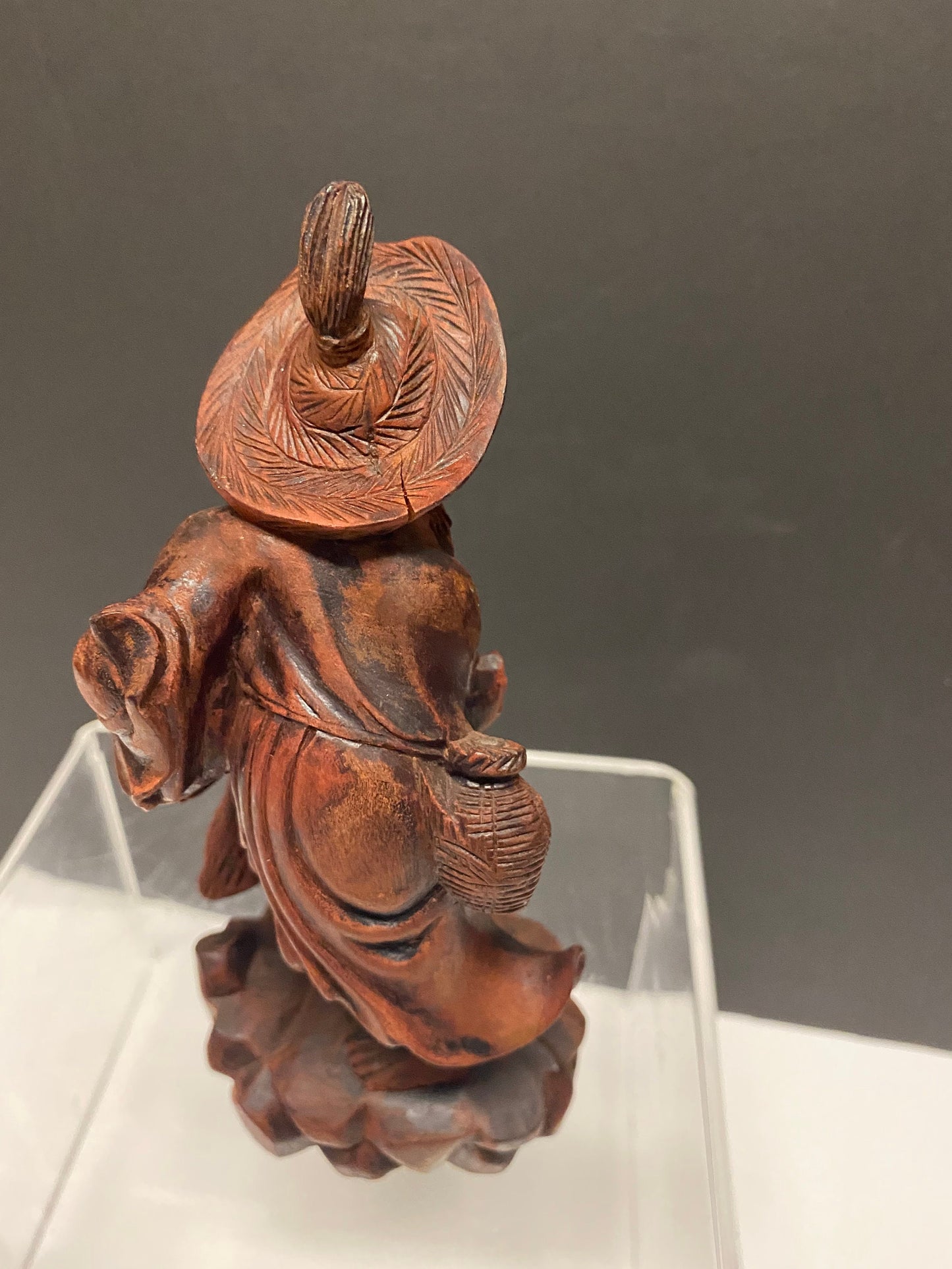 7 inch Chinese carved Confucius figure  bone eyes  stunning small piece!