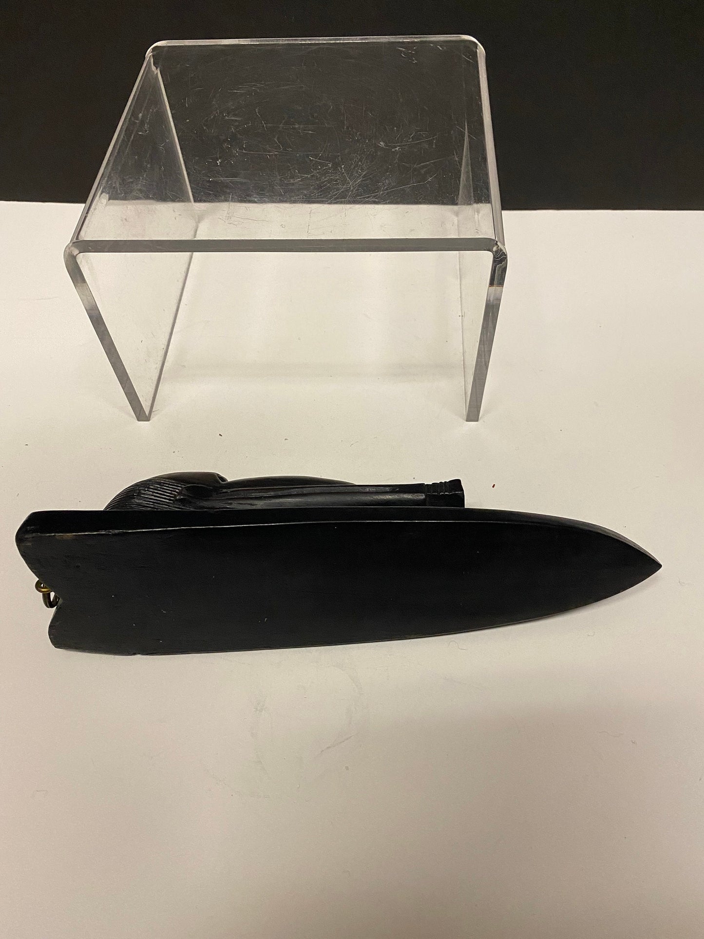 9 inch African Carved Ebony wood female bust plaque Well carved ready to hang  Great detail