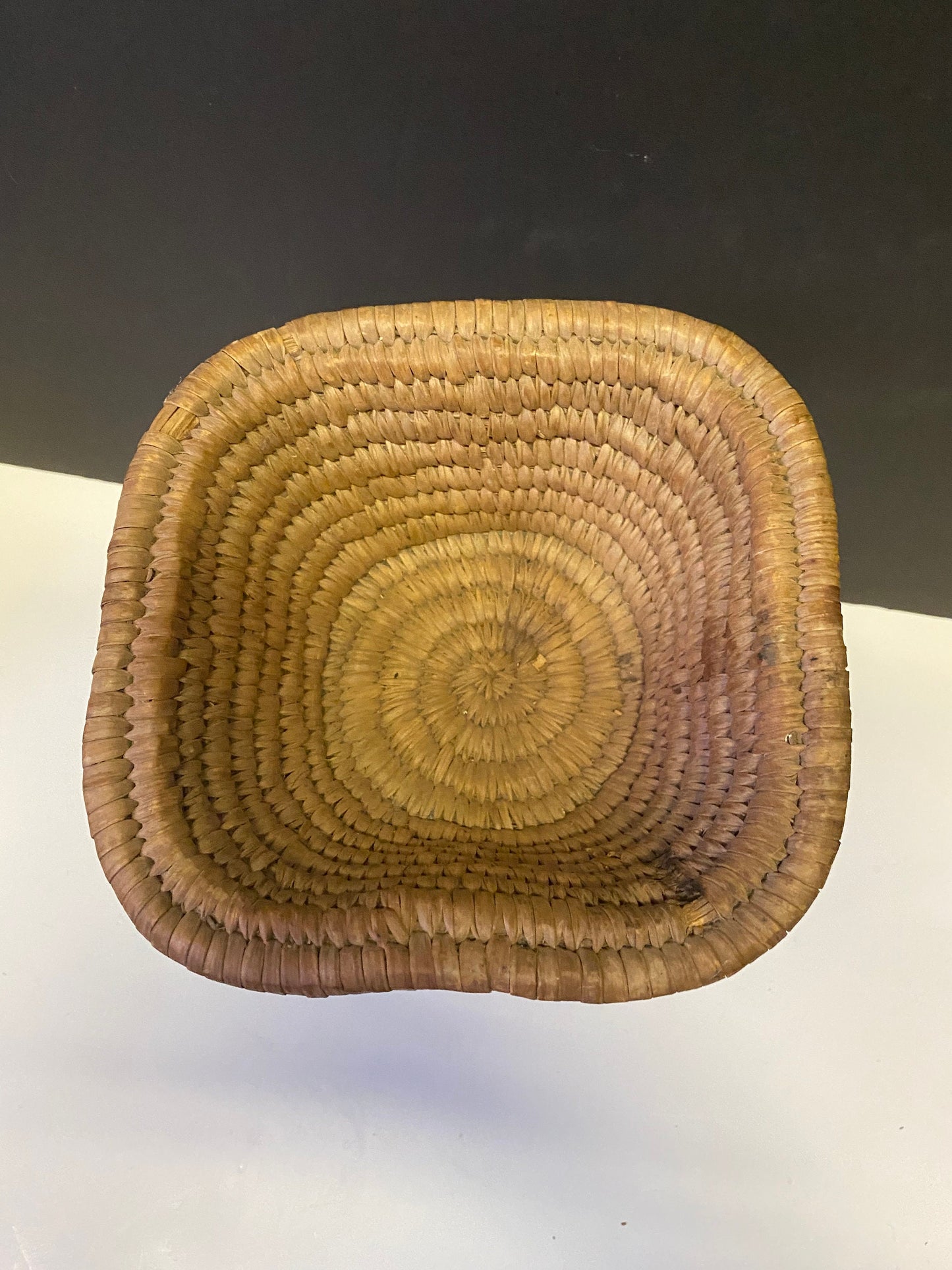 A  6.5 inch Authentic Indigenous First Nations Coast Salish woven basket in mint condition  Tight knit  rare piece - 1920s  wow