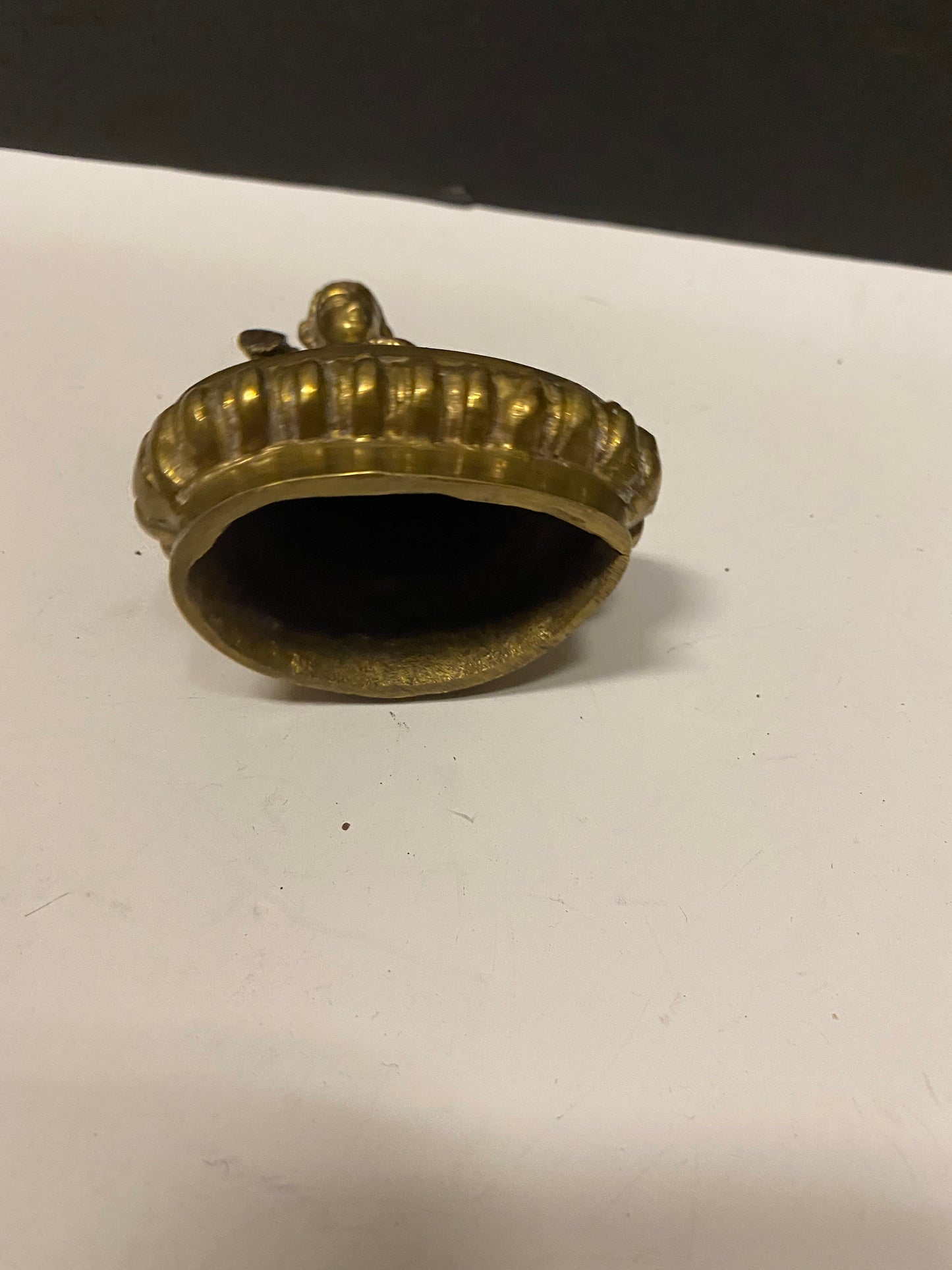 Antique asian brass Buddha 6 inches tall with great Patina  serene stature