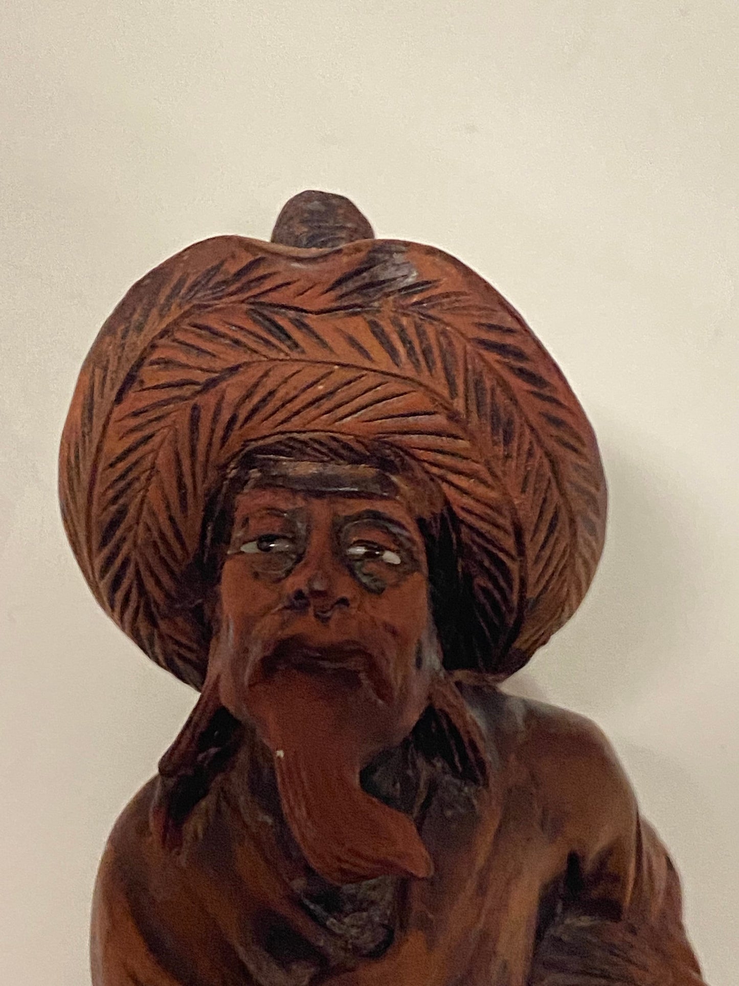 7 inch Chinese carved Confucius figure  bone eyes  stunning small piece!