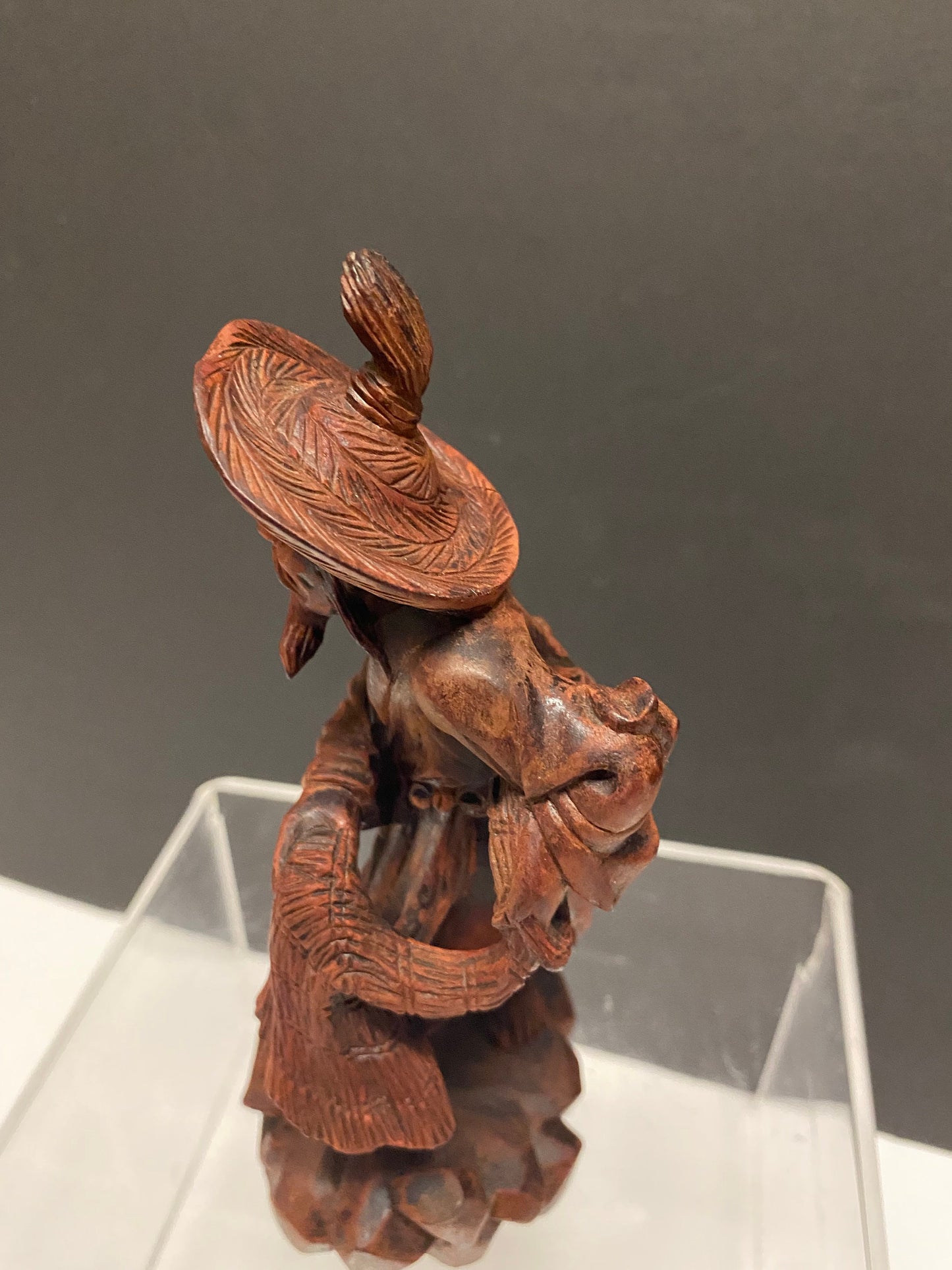 7 inch Chinese carved Confucius figure  bone eyes  stunning small piece!