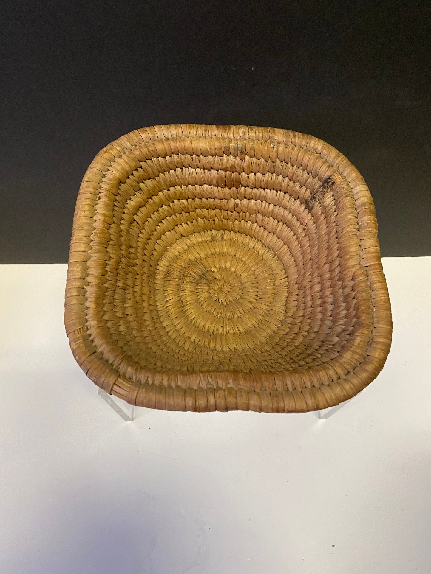 A  6.5 inch Authentic Indigenous First Nations Coast Salish woven basket in mint condition  Tight knit  rare piece - 1920s  wow